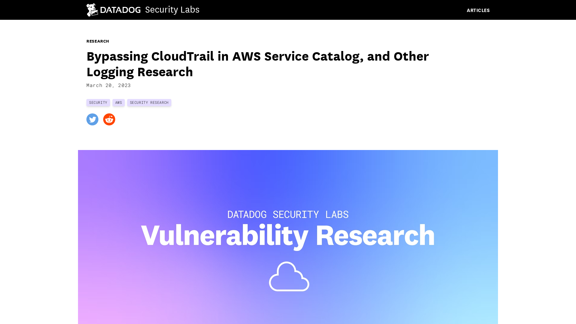 Bypassing CloudTrail in AWS Service Catalog, and Other Logging Research | Datadog Security Labs