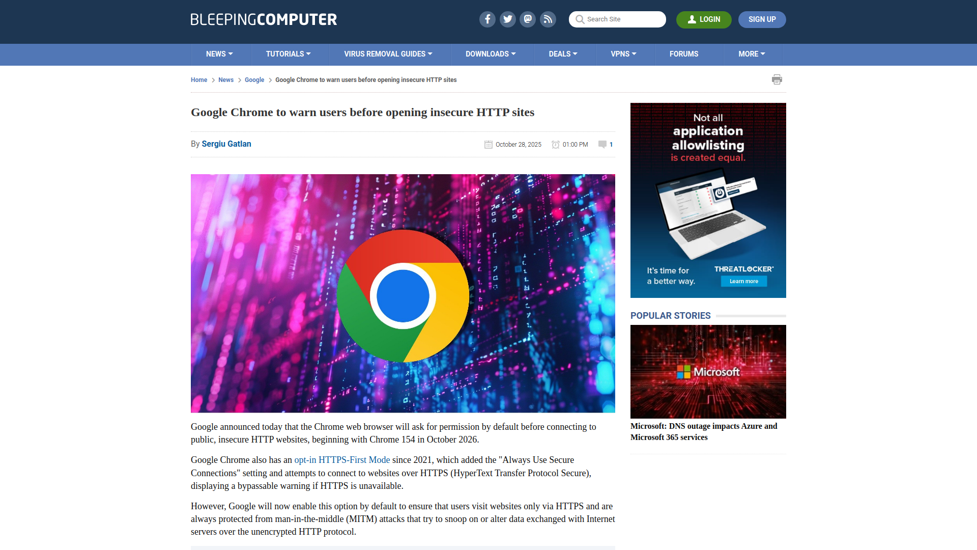 Google Chrome to warn users before opening insecure HTTP sites