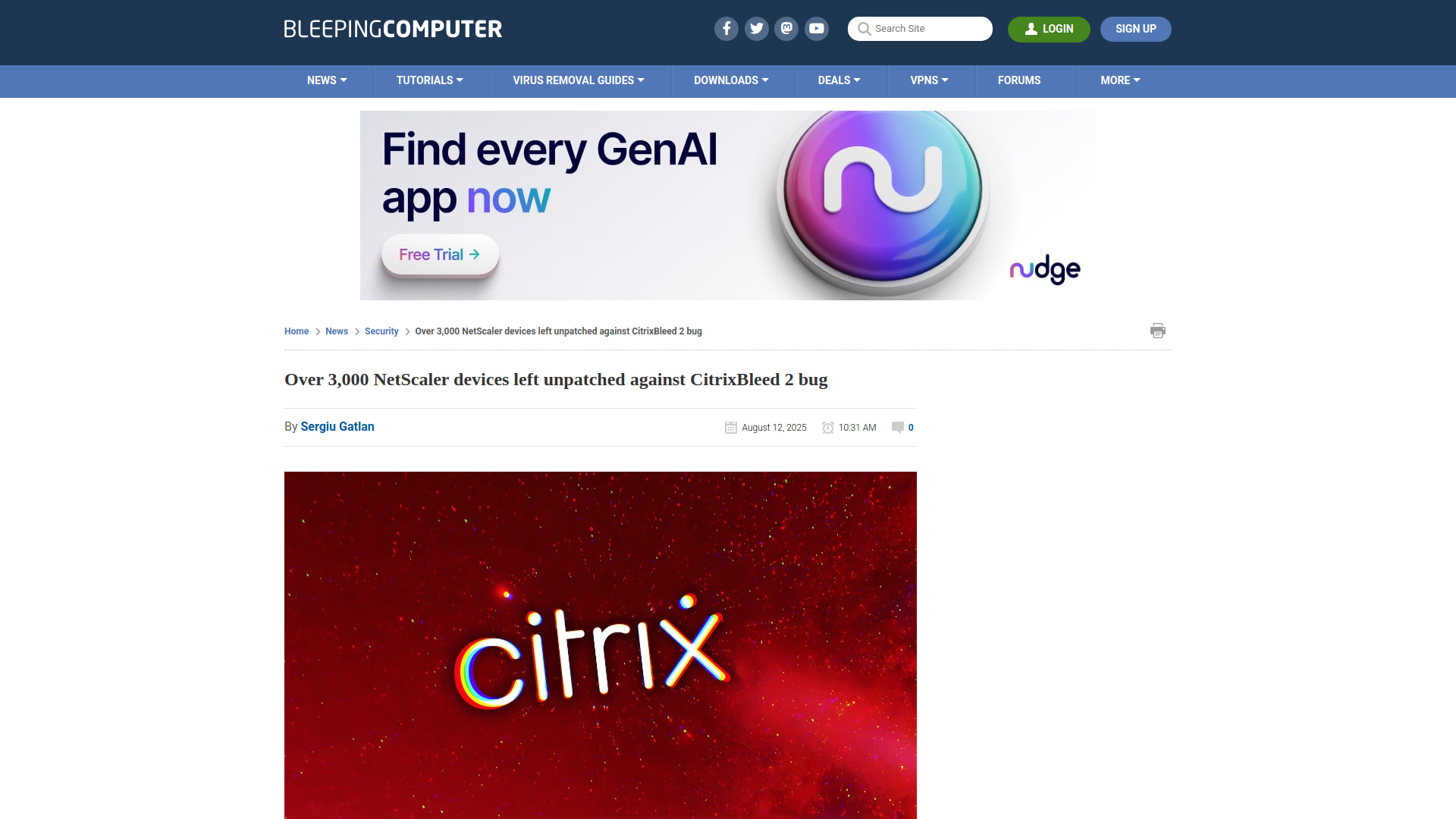 Over 3,000 NetScaler devices left unpatched against CitrixBleed 2 bug