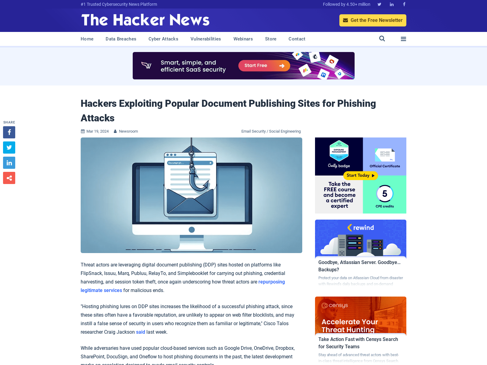 Hackers Exploiting Popular Document Publishing Sites for Phishing Attacks