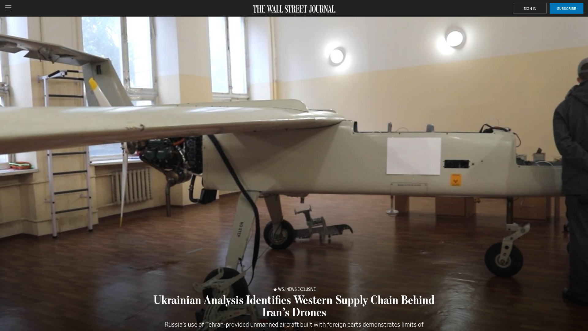 Ukrainian Analysis Identifies Western Supply Chain Behind Iran’s Drones - WSJ