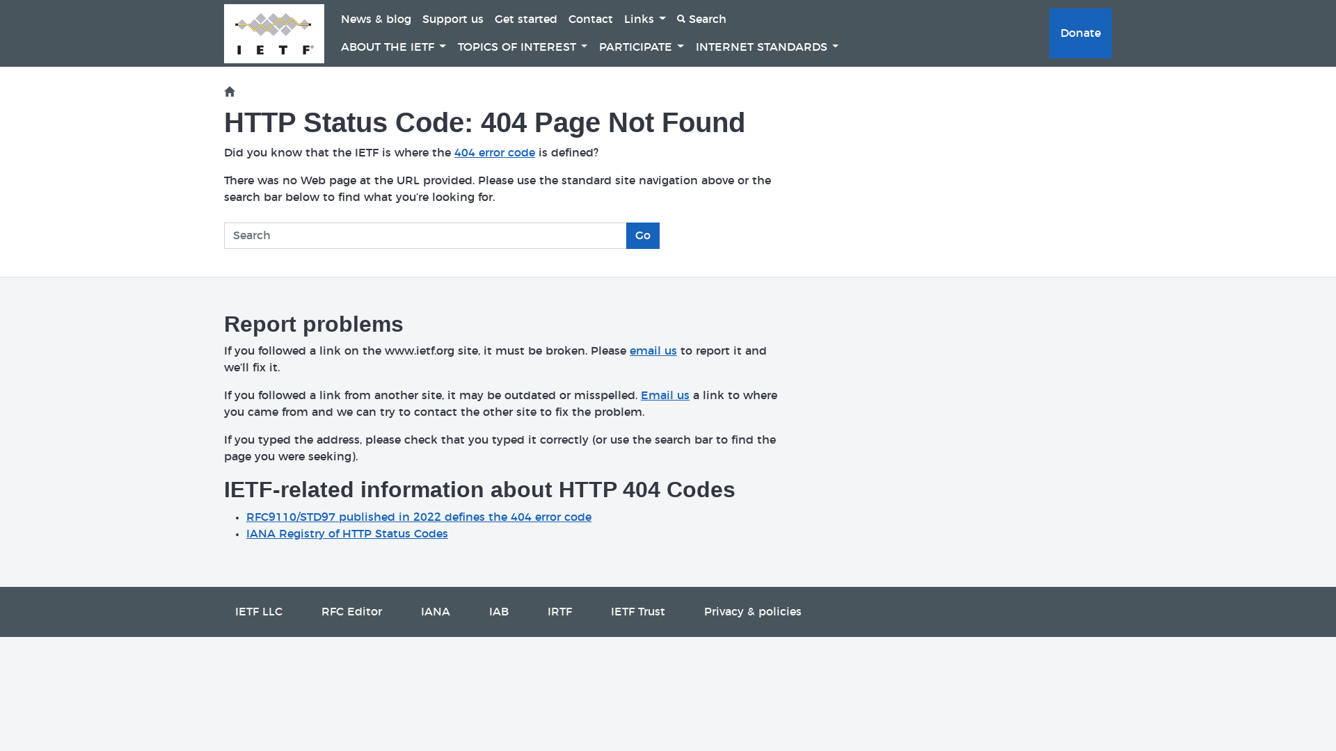 IETF - 404 - Not Found