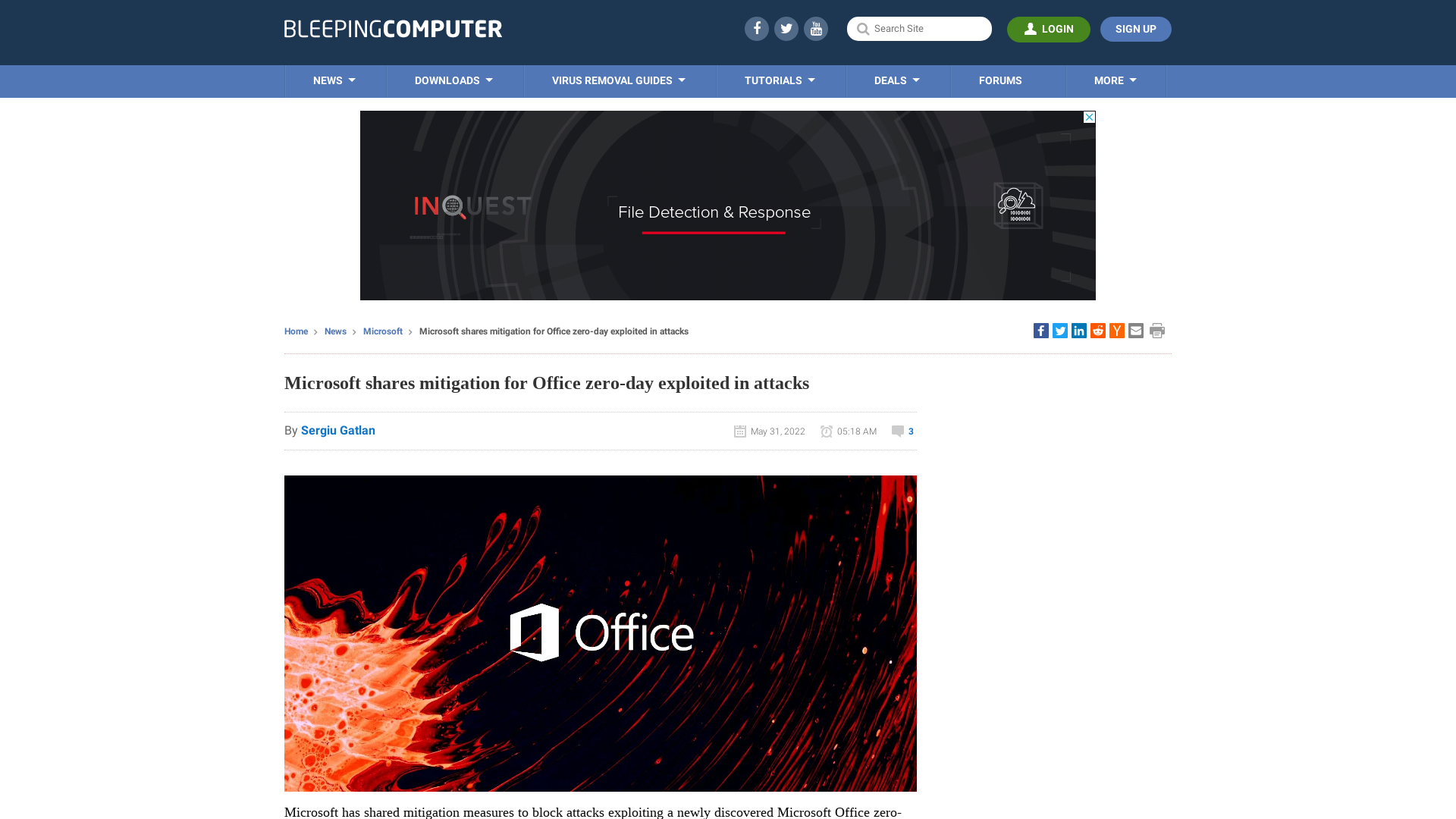 Microsoft shares mitigation for Office zero-day exploited in attacks
