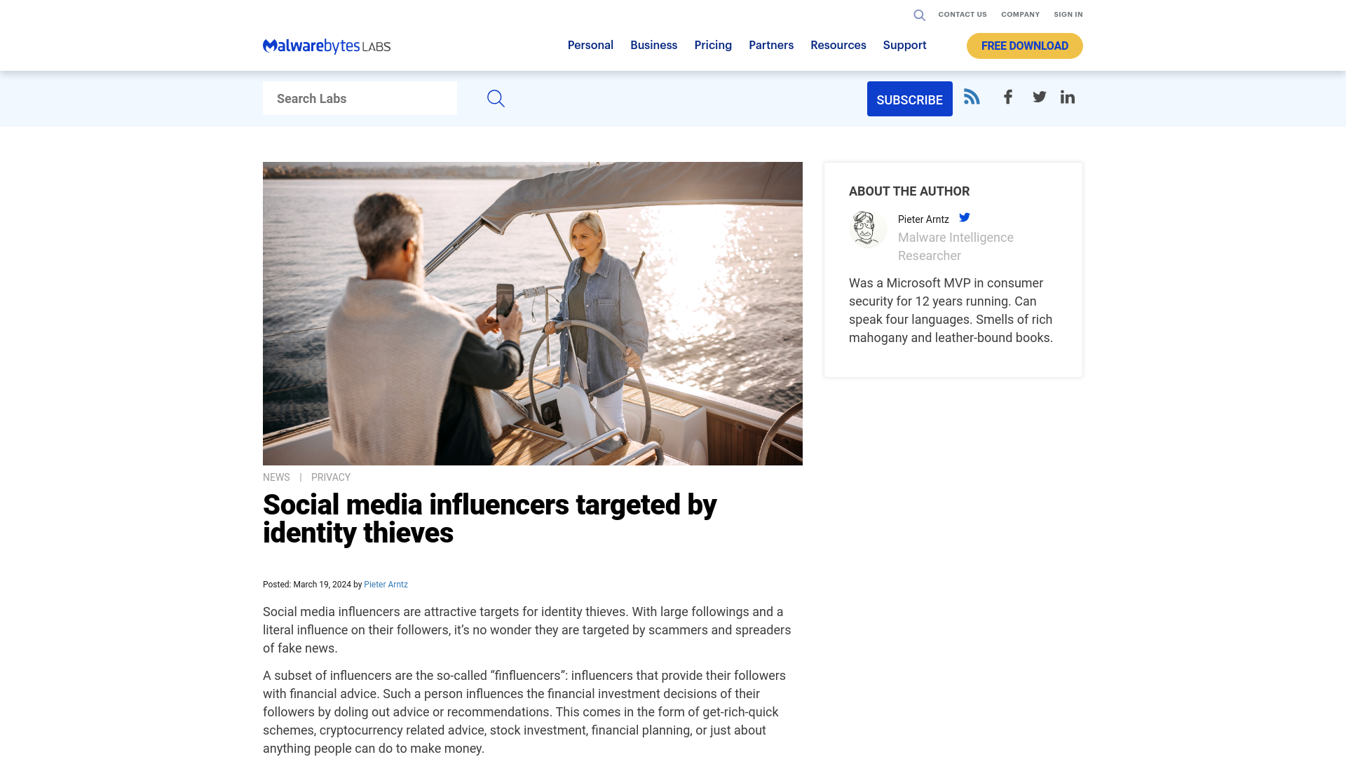 Social media influencers targeted by identity thieves | Malwarebytes