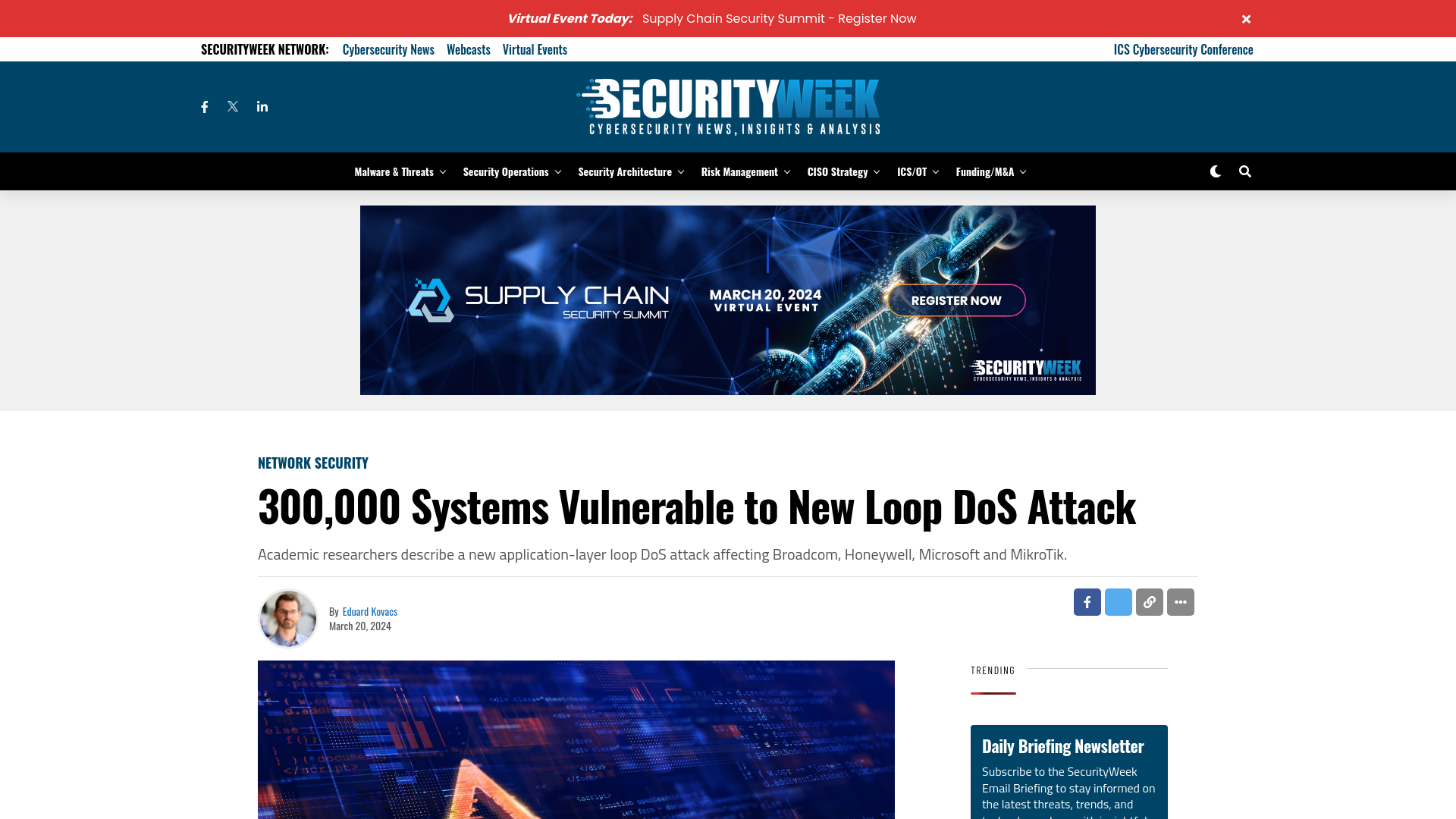 300,000 Systems Vulnerable to New Loop DoS Attack - SecurityWeek