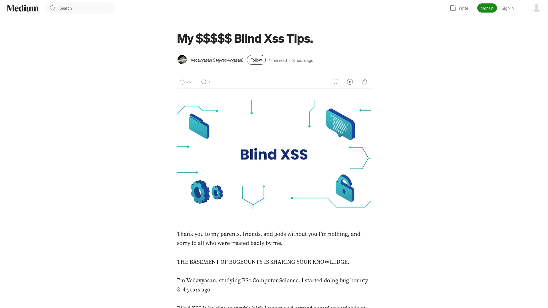 My $$$$$ Blind Xss Tips.🧿. This tips are from my blind xss… | by Vedavyasan S (@ved4vyasan) | Sep, 2025 | Medium