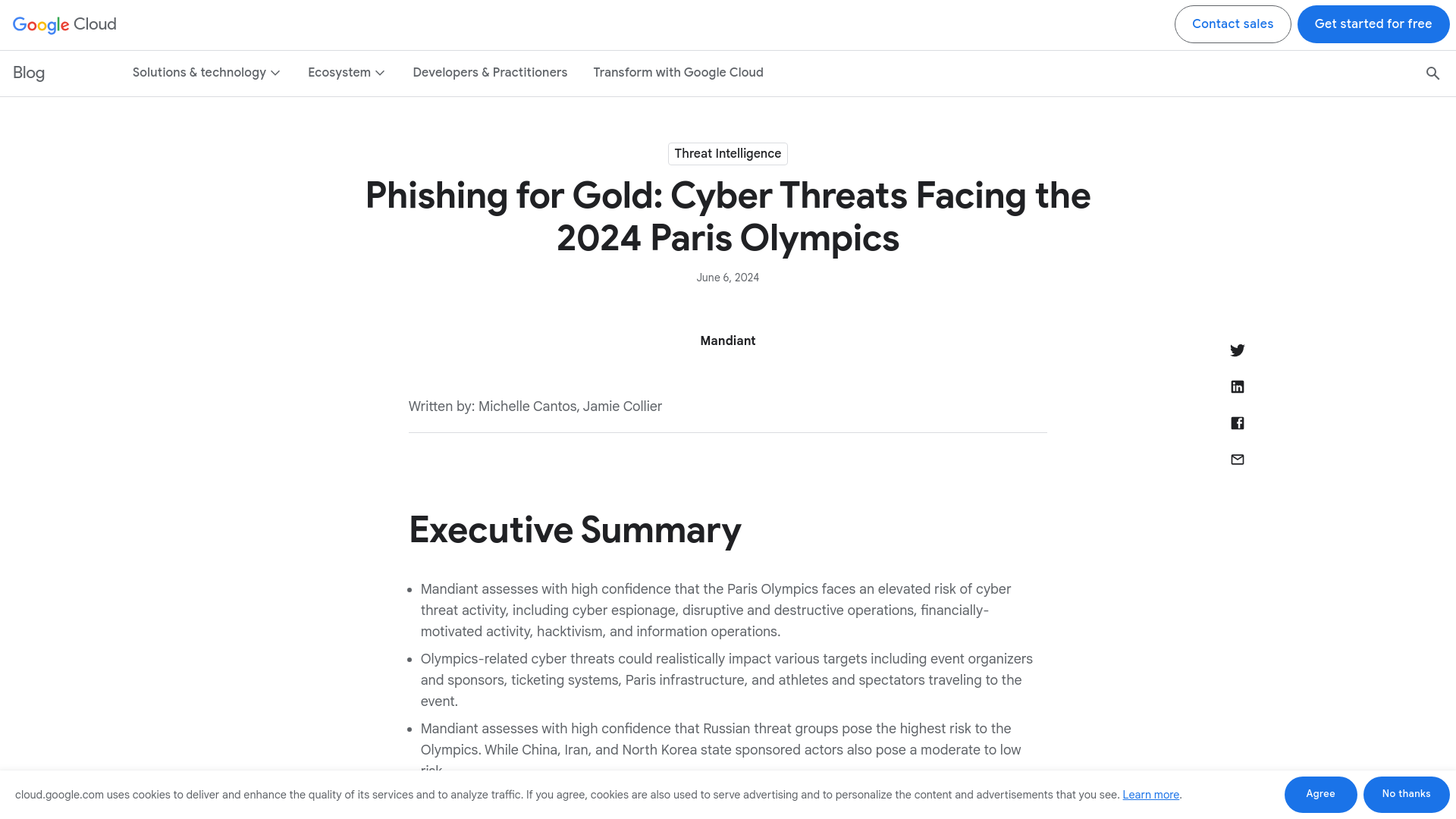 Phishing for Gold: Cyber Threats Facing the 2024 Paris Olympics | Google Cloud Blog