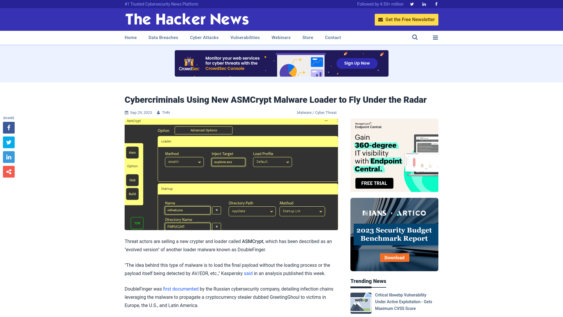 Cybercriminals Using New ASMCrypt Malware Loader to Fly Under the Radar