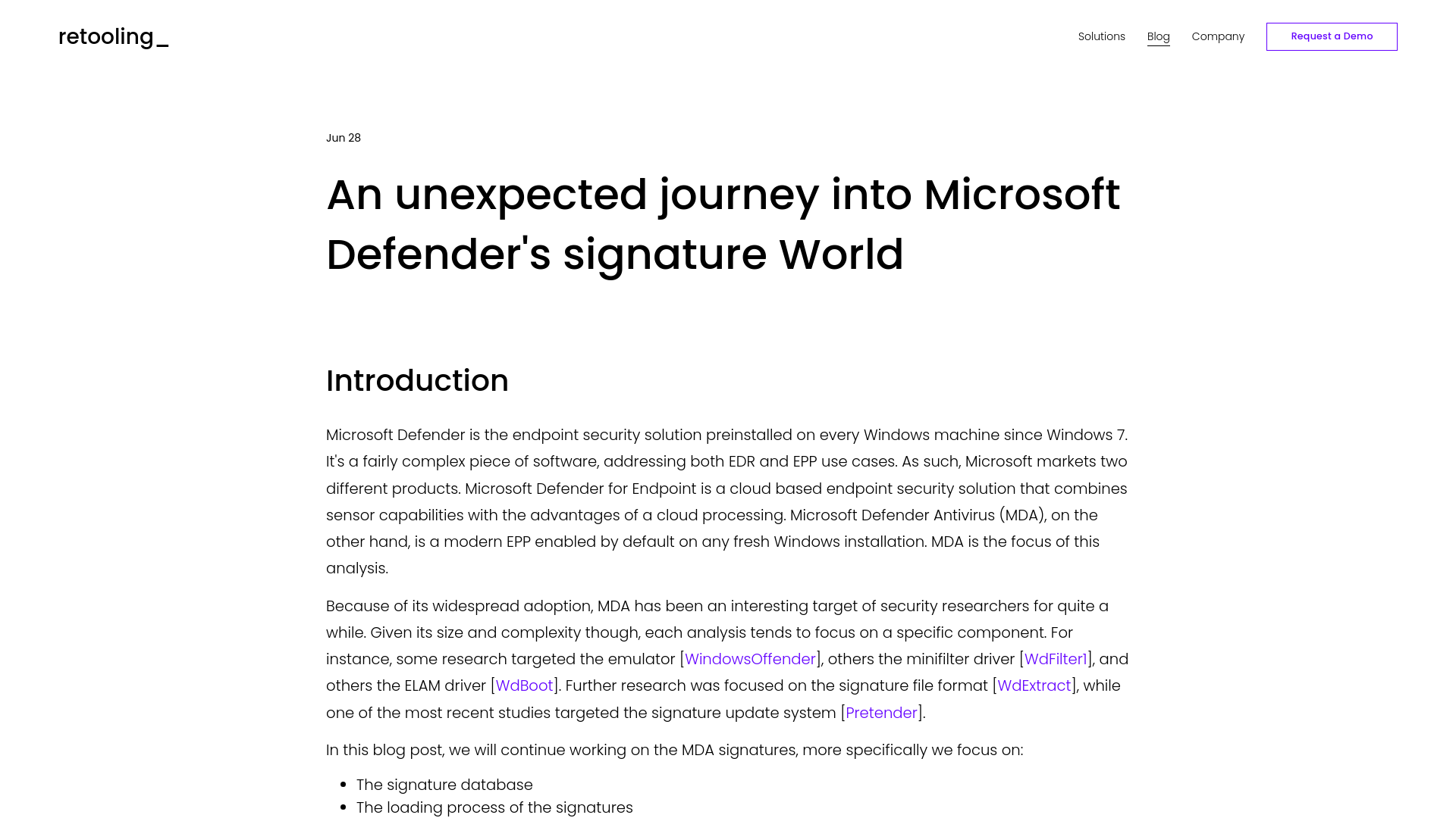 An unexpected journey into Microsoft Defender's signature World — retooling_