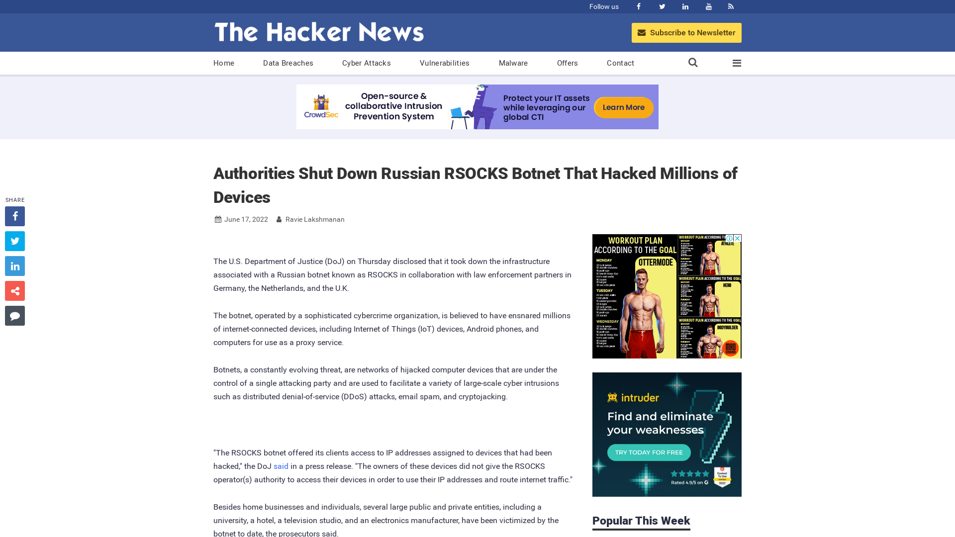 Authorities Shut Down Russian RSOCKS Botnet That Hacked Millions of Devices