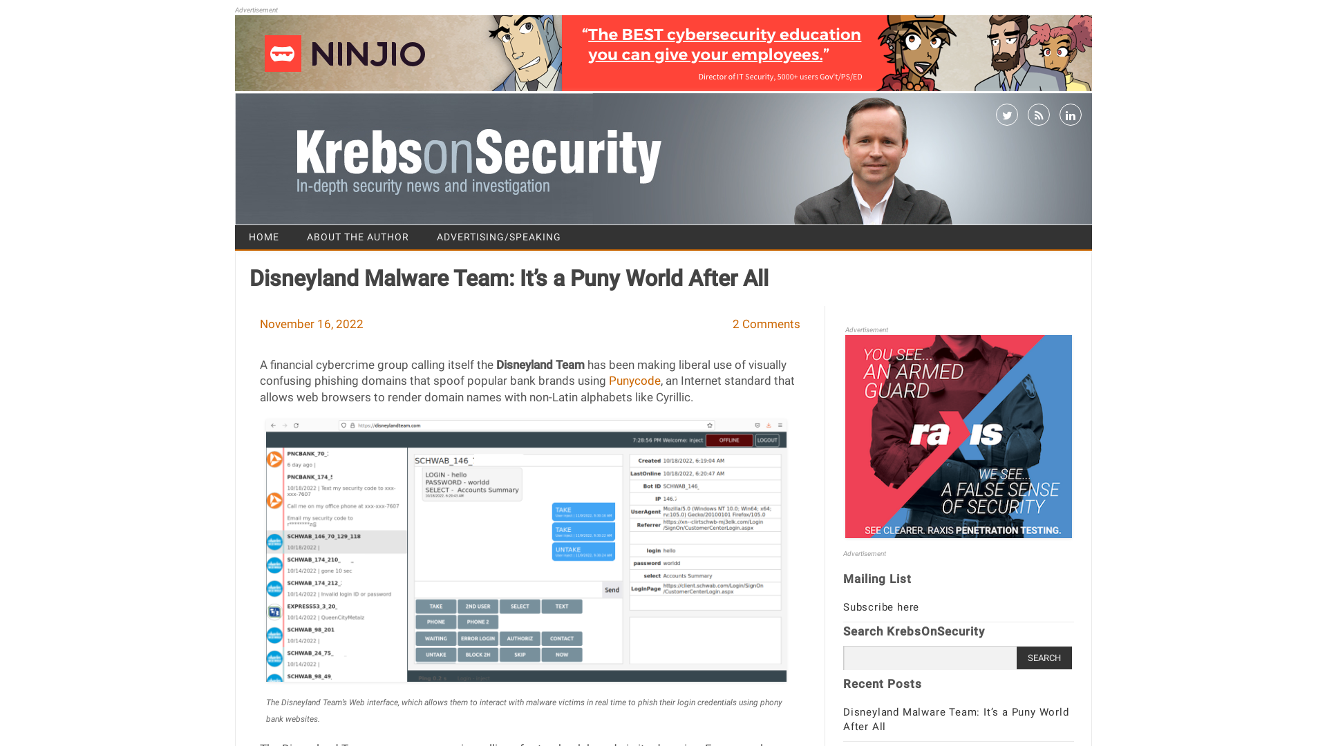 Disneyland Malware Team: It’s a Puny World After All – Krebs on Security