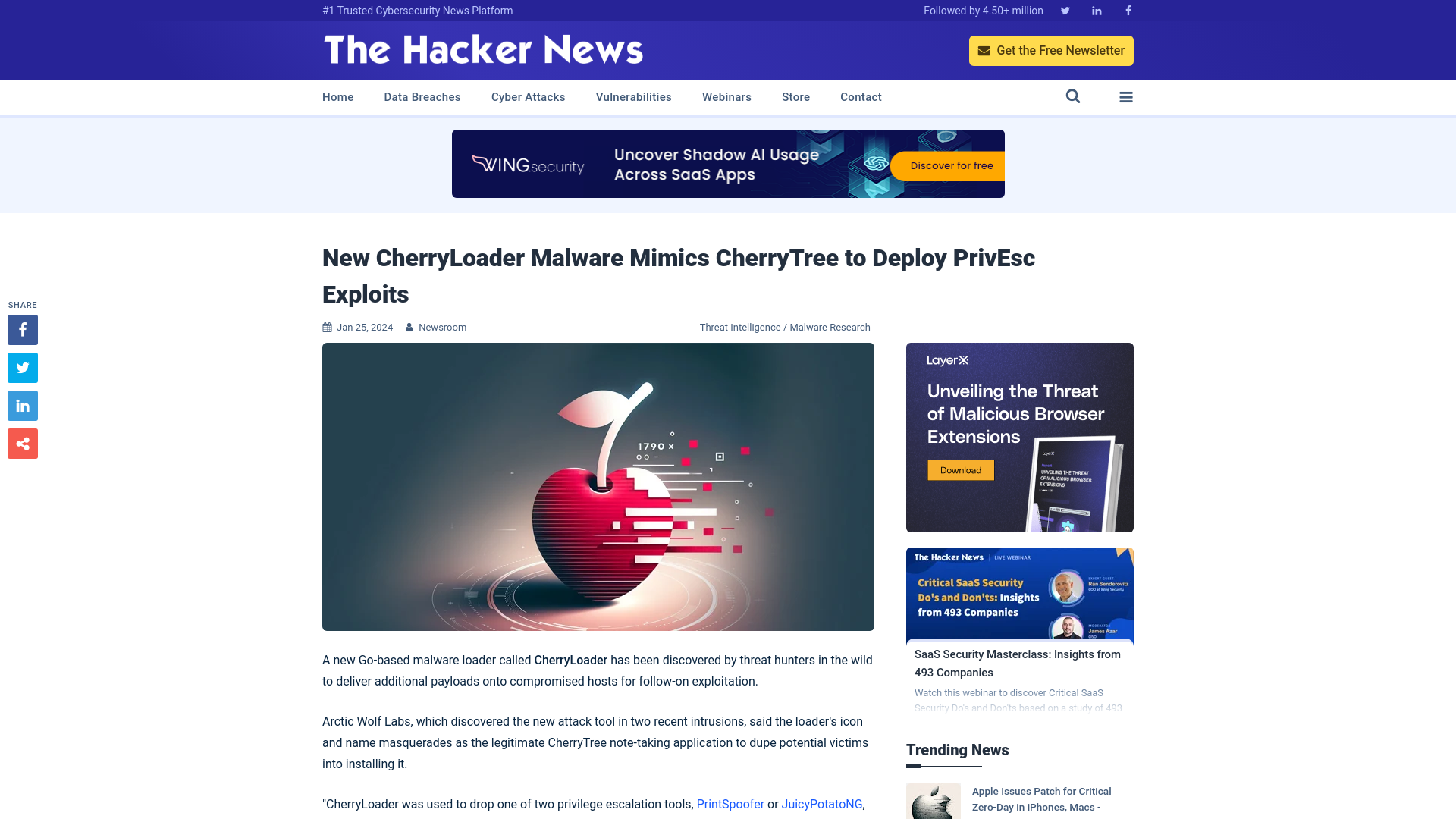 New CherryLoader Malware Mimics CherryTree to Deploy PrivEsc Exploits