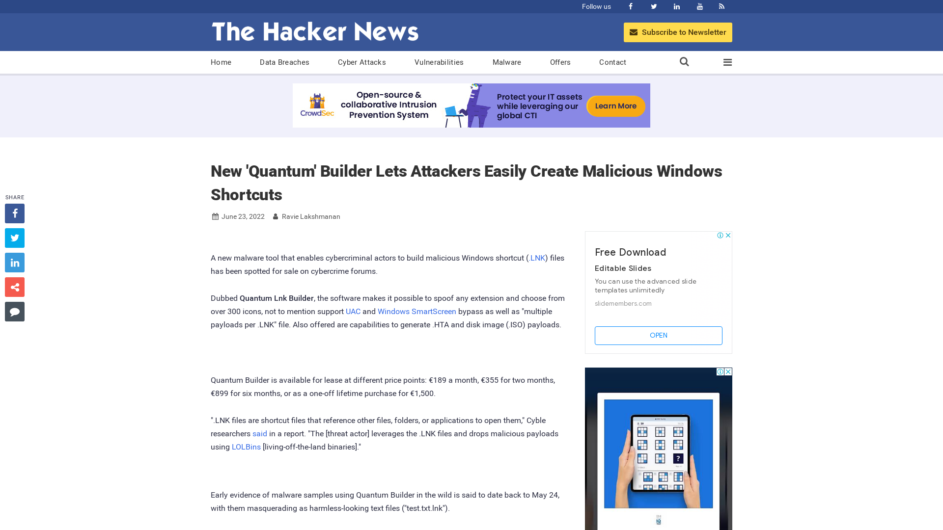 New 'Quantum' Builder Lets Attackers Easily Create Malicious Windows Shortcuts