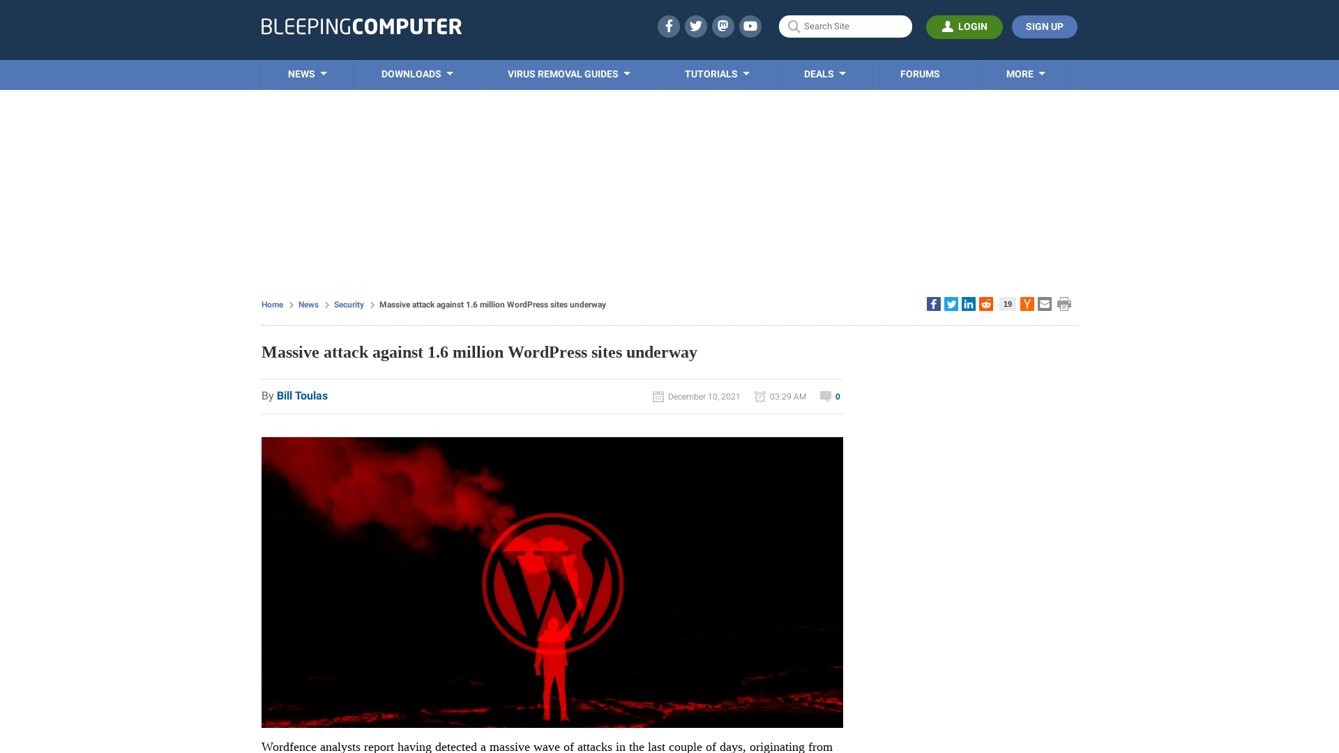 Massive attack against 1.6 million WordPress sites underway
