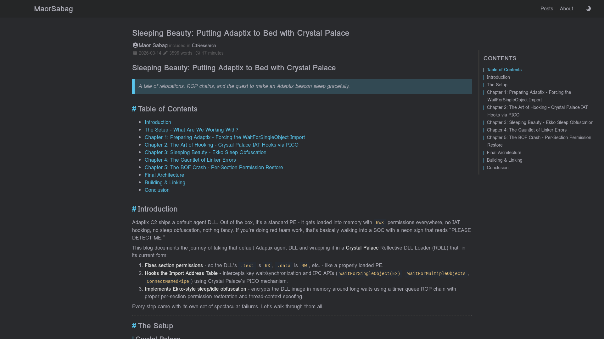Sleeping Beauty: Putting Adaptix to Bed with Crystal Palace - MaorSabag's Blog