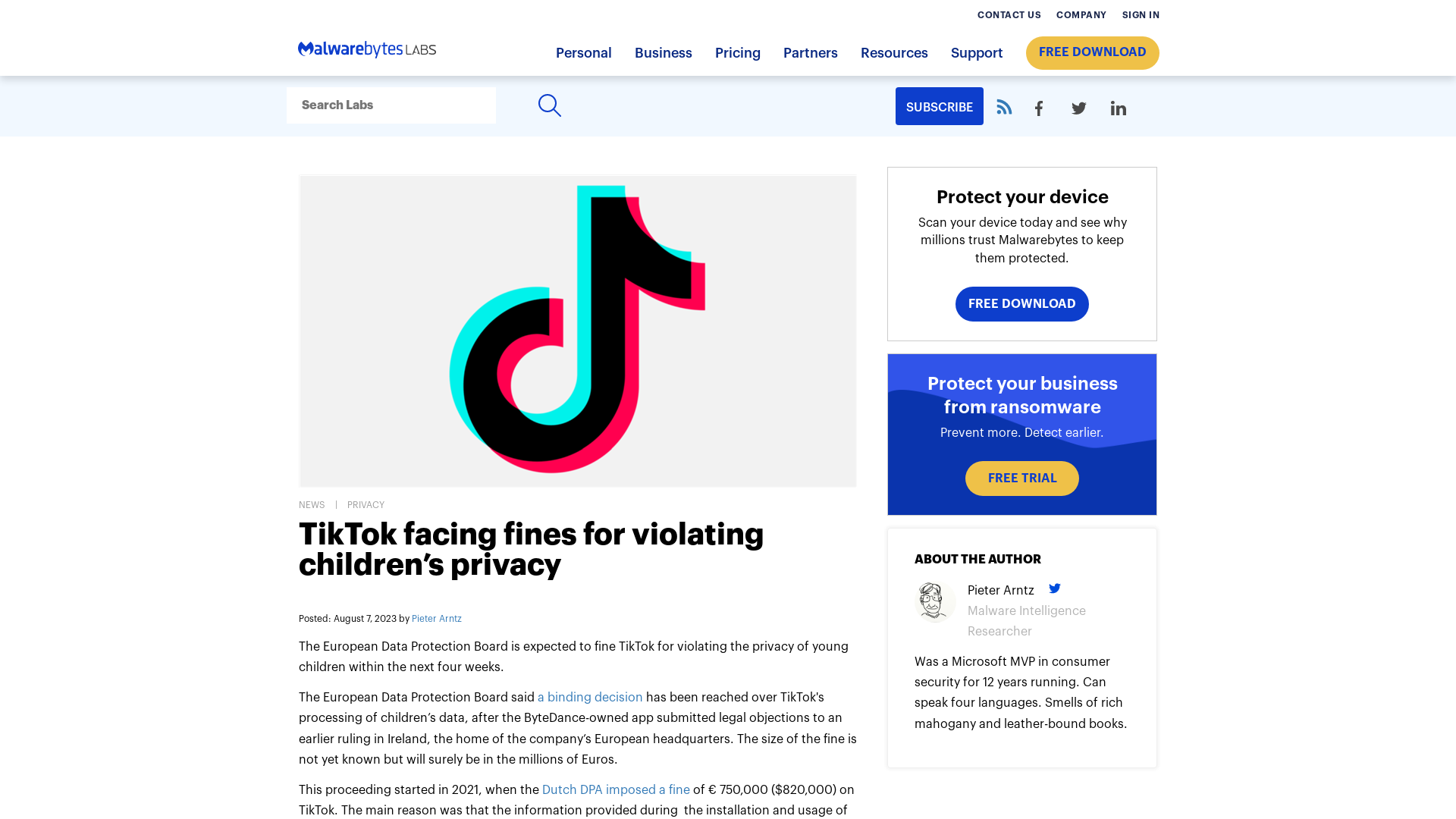 TikTok facing fines for violating children’s privacy