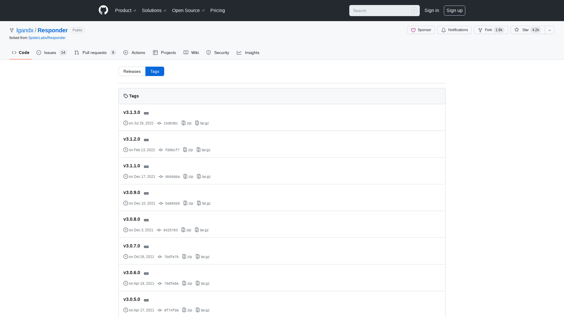 Tags · lgandx/Responder · GitHub