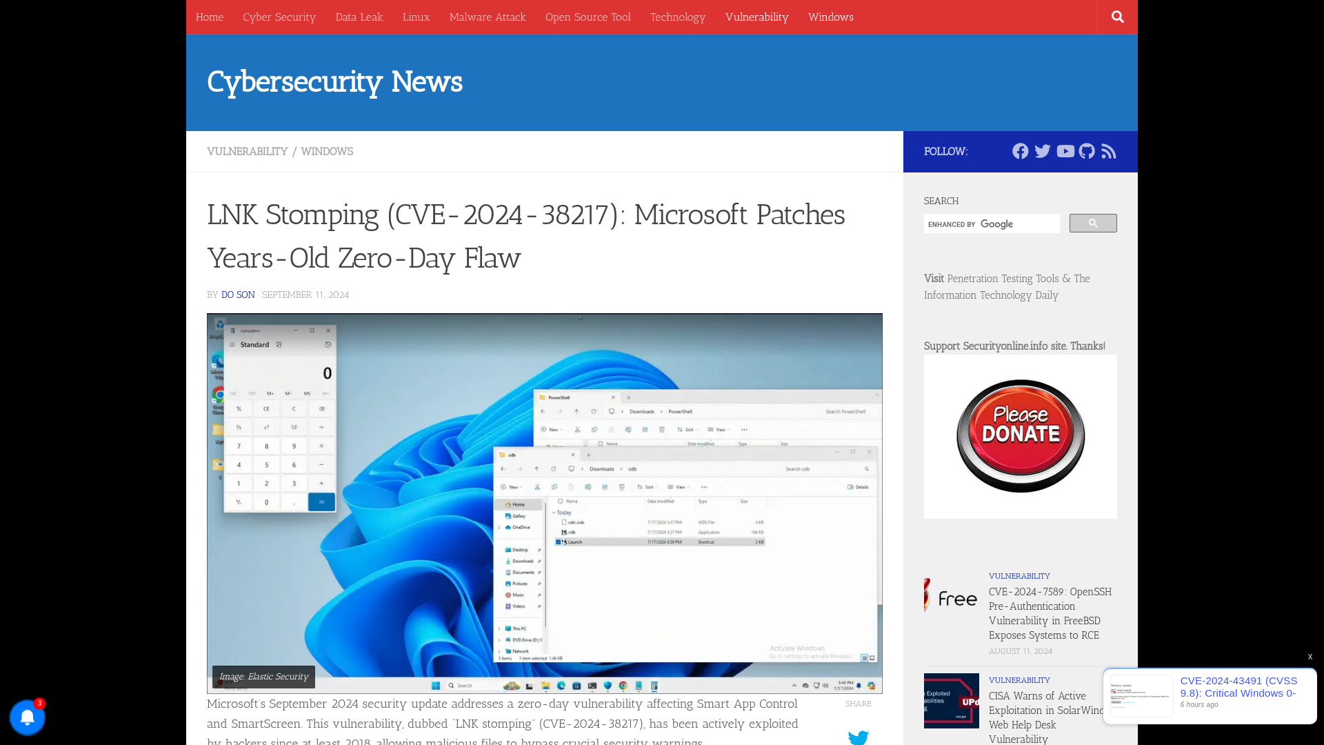 LNK Stomping (CVE-2024-38217): Microsoft Patches Years-Old Zero-Day Flaw