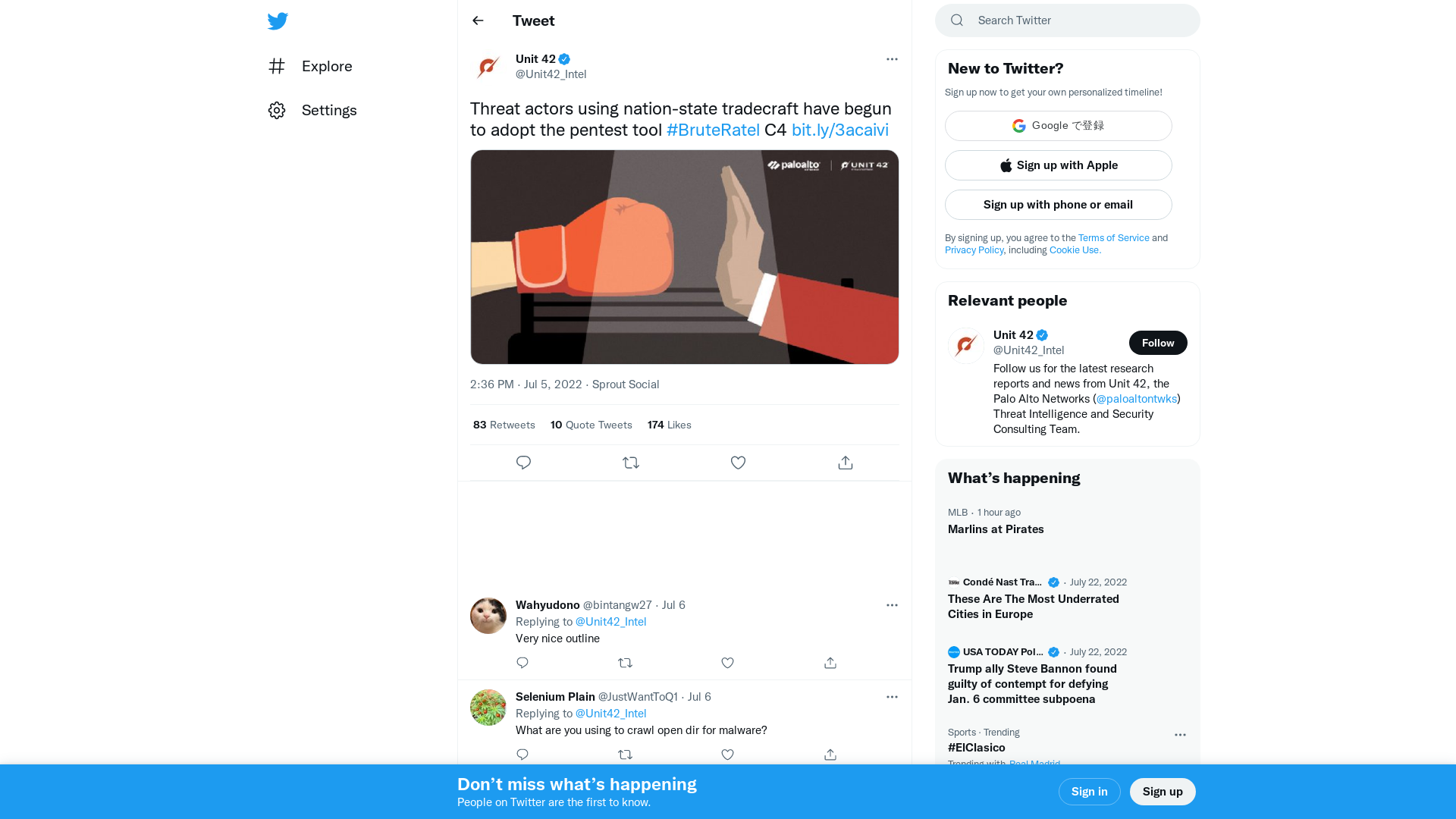 Unit 42 on Twitter: "Threat actors using nation-state tradecraft have begun to adopt the pentest tool #BruteRatel C4 https://t.co/C11ZqoGxXi https://t.co/HV4ykeNOoX" / Twitter
