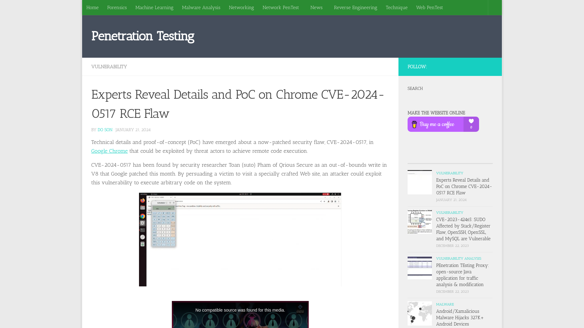 Experts Reveal Details and PoC on Chrome CVE-2024-0517 RCE Flaw