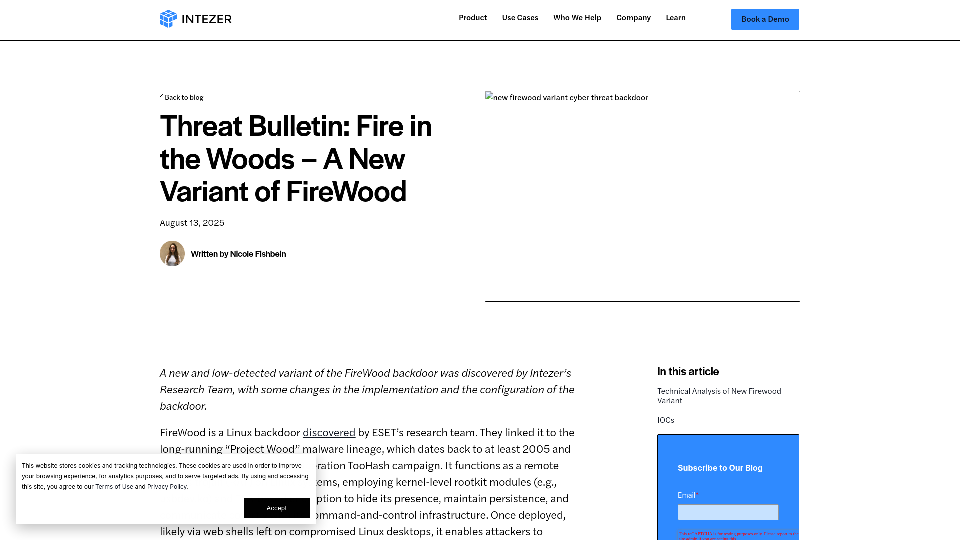 Threat Bulletin: Fire in the Woods – A New Variant of FireWood - Intezer