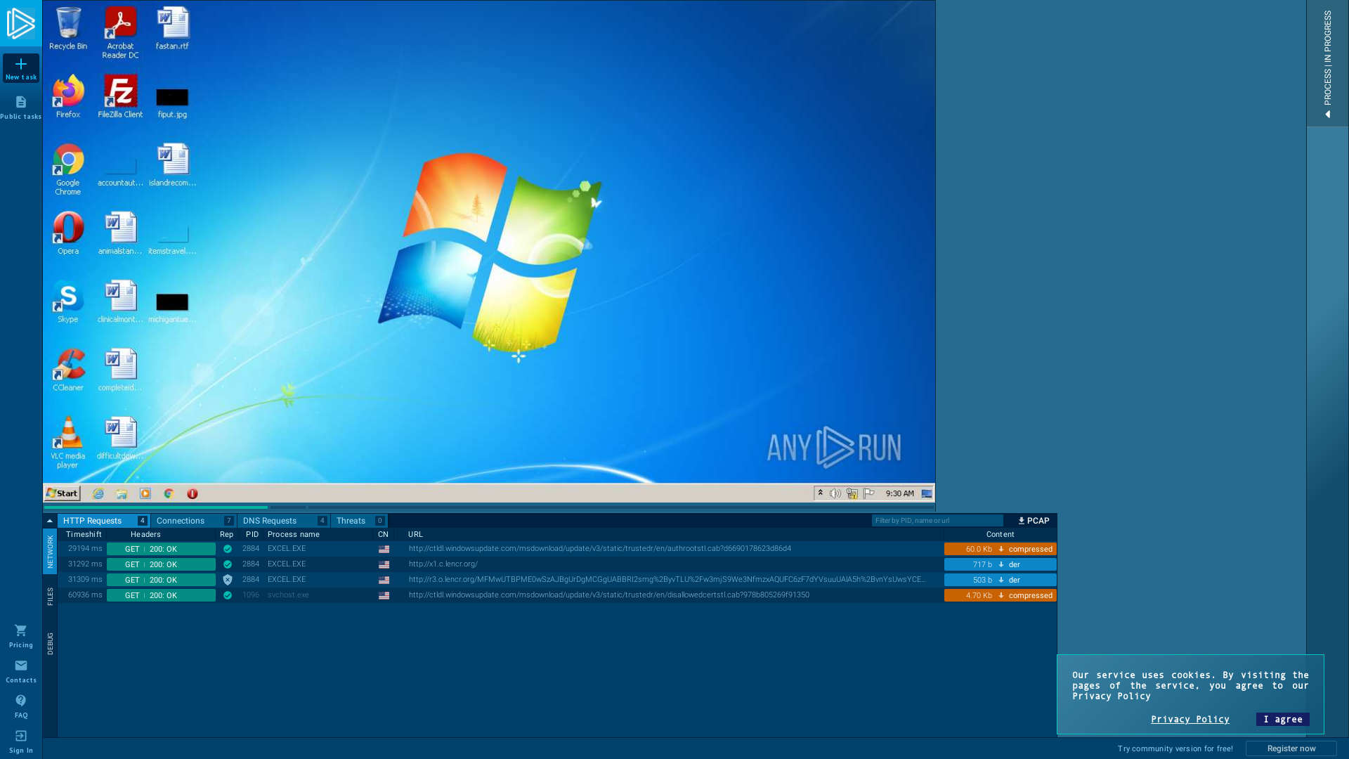 sample20220614-01.xlsm (MD5: CF850D35CA73D2F7565FF71628C1B620) - Interactive analysis - ANY.RUN