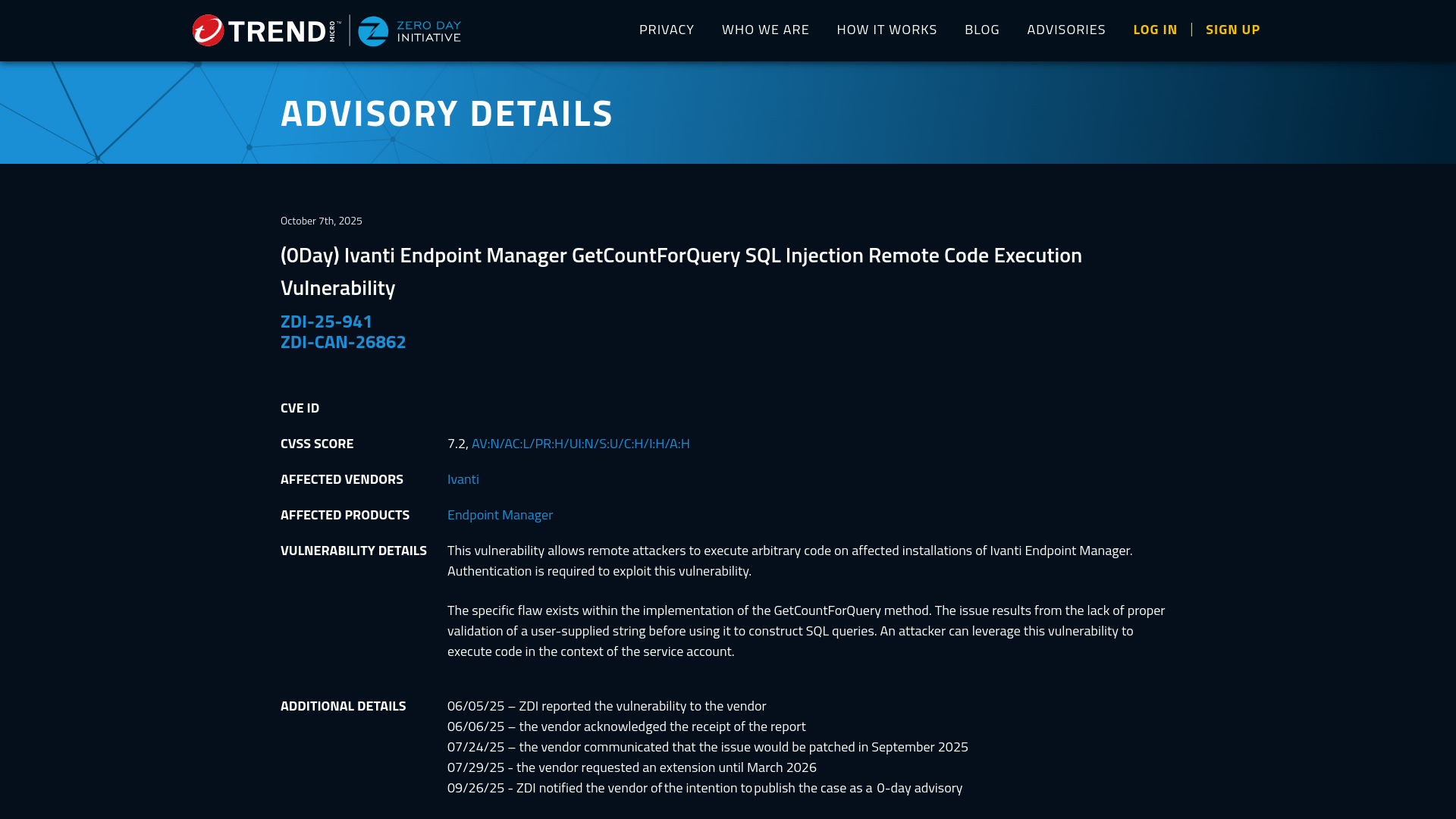 ZDI-25-941 | Zero Day Initiative