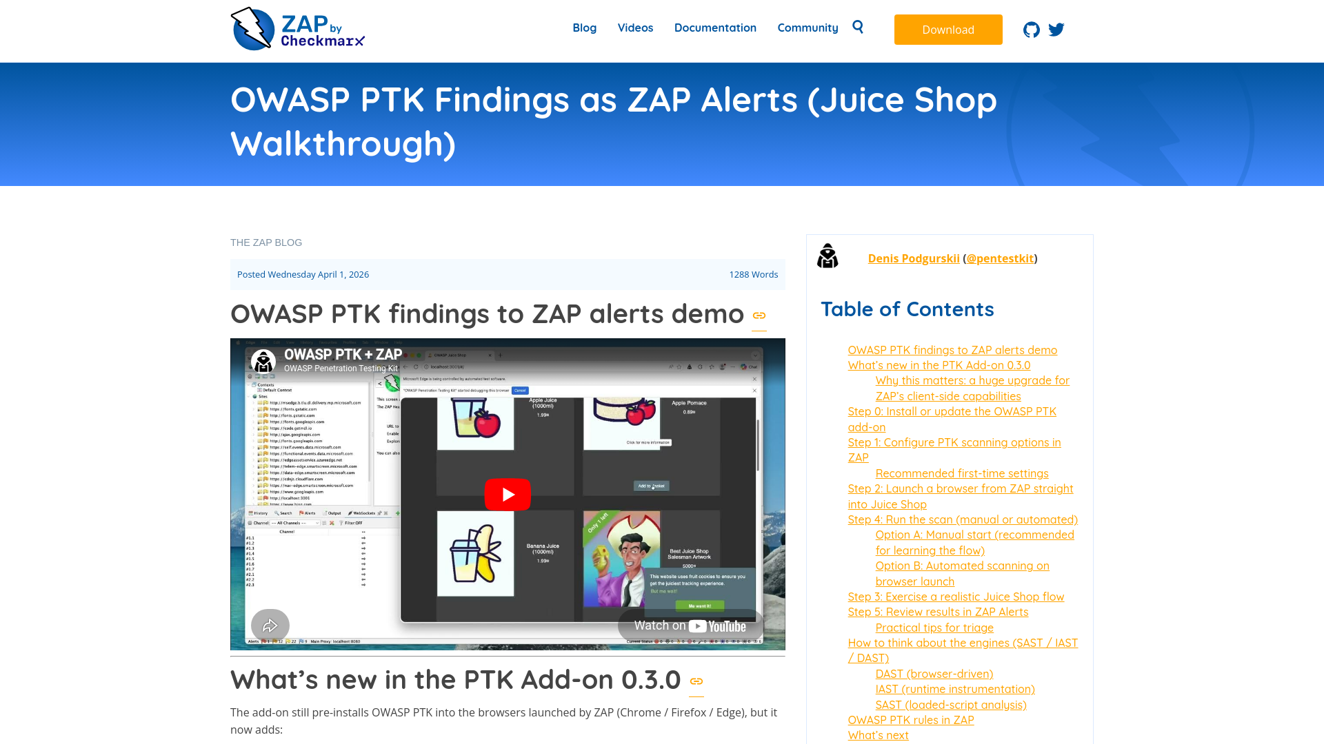 ZAP – OWASP PTK Findings as ZAP Alerts (Juice Shop Walkthrough)