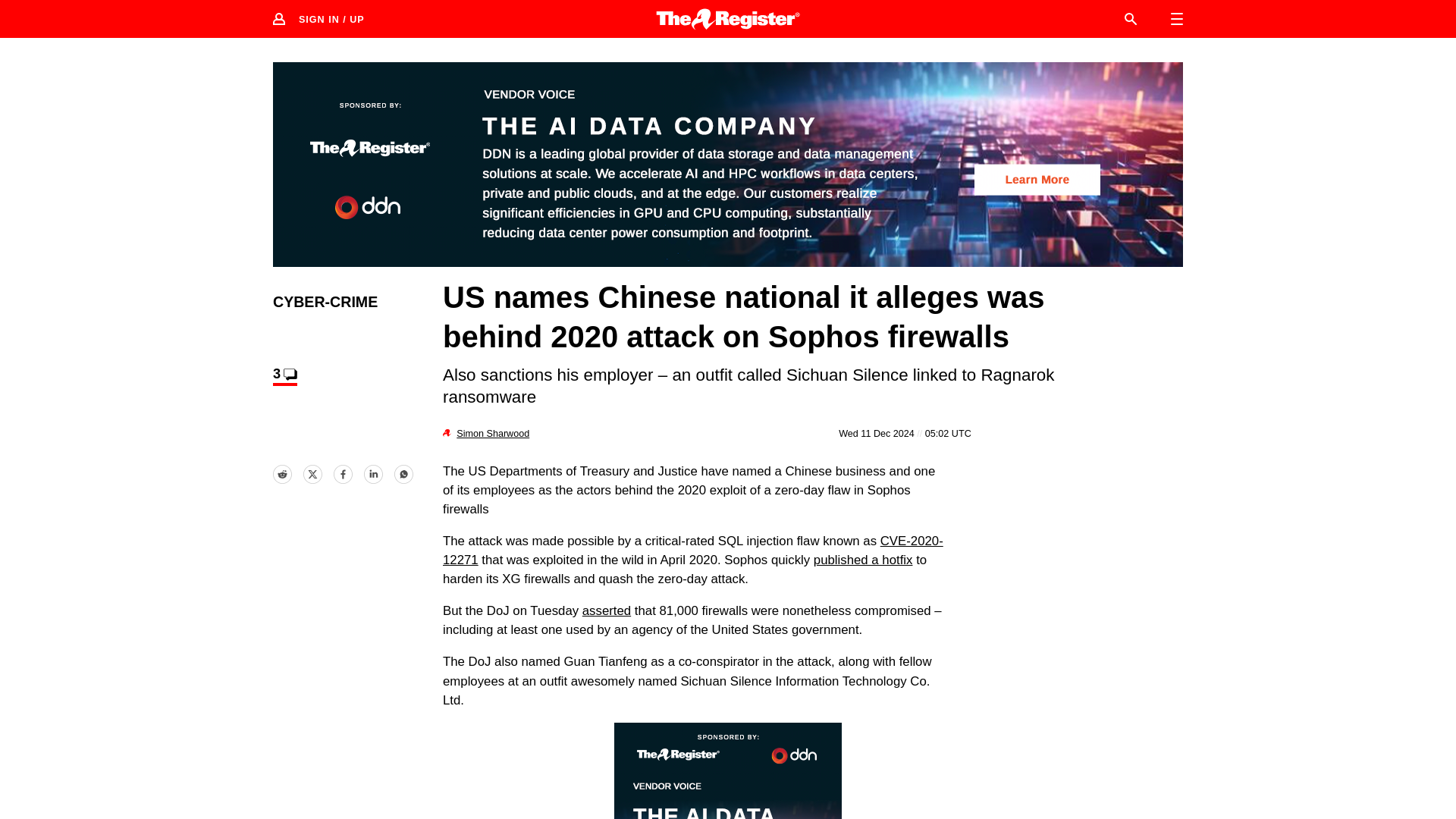 US names Chinese man alleged to have exploited Sophos 0-day • The Register