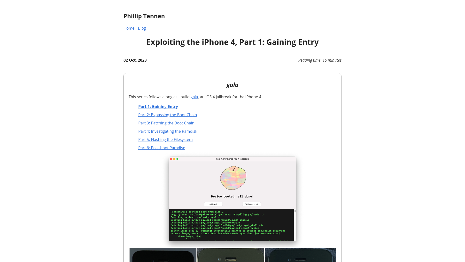 Exploiting the iPhone 4, Part 1: Gaining Entry | Phillip Tennen