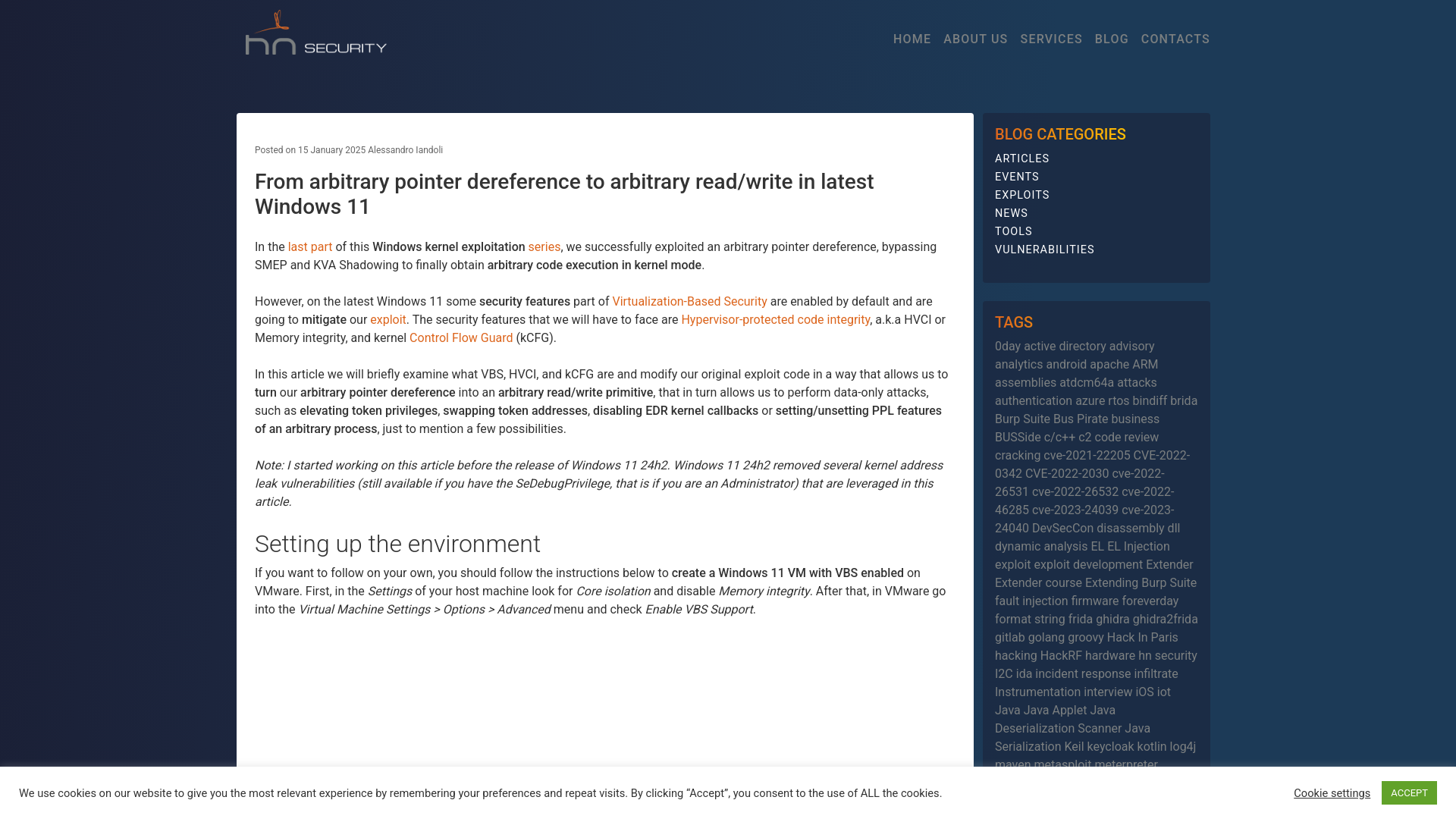 From arbitrary pointer dereference to arbitrary read/write in latest Windows 11 - hn security