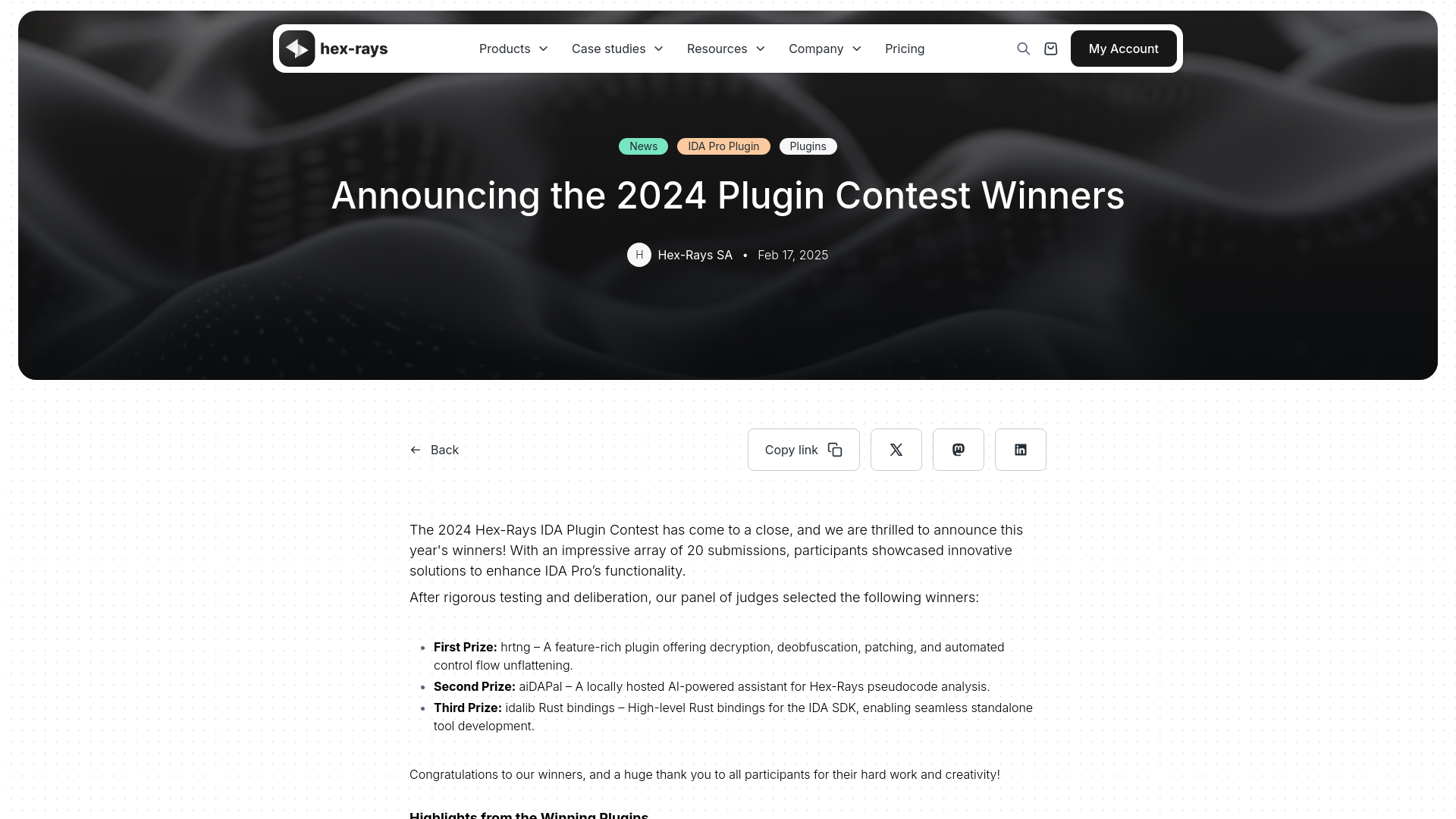 Announcing the 2024 Plugin Contest Winners