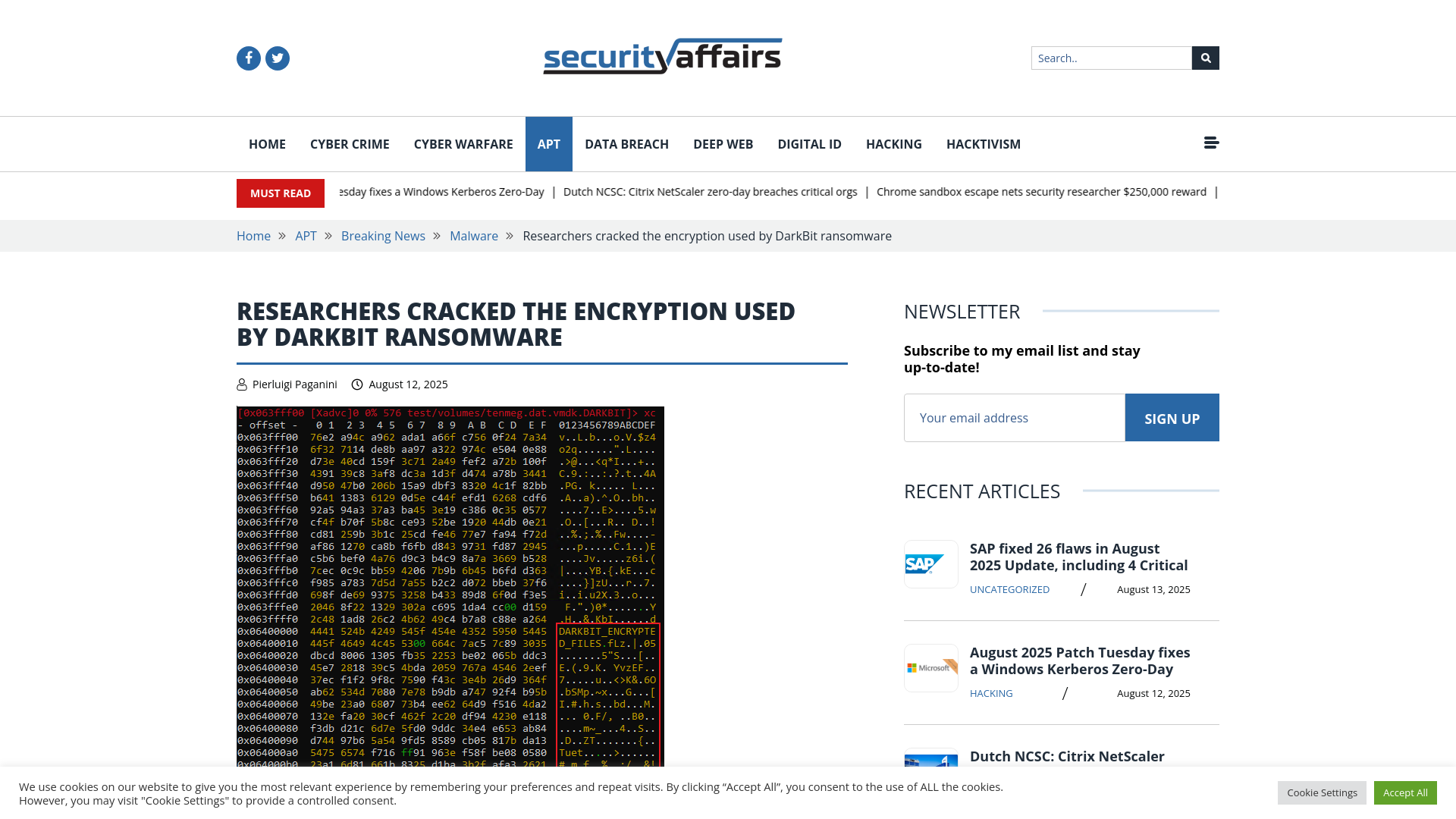 Researchers cracked the encryption used by DarkBit ransomware