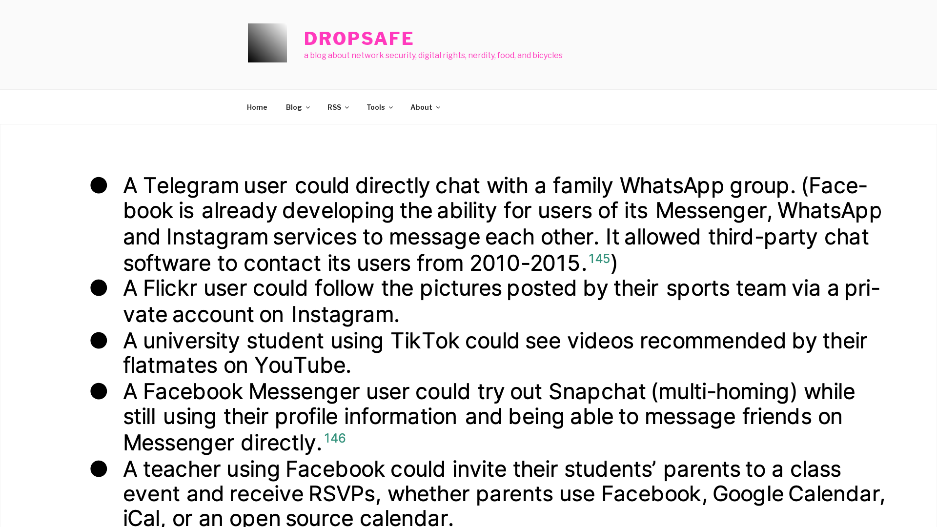 “Messenger Interoperability” : a largely terrible, illiberal, misconceived idea which — on the other hand — if implemented in the least terrible way, would stop any lingering capability to monitor or filter end-to-end encrypted messengers – dropsafe