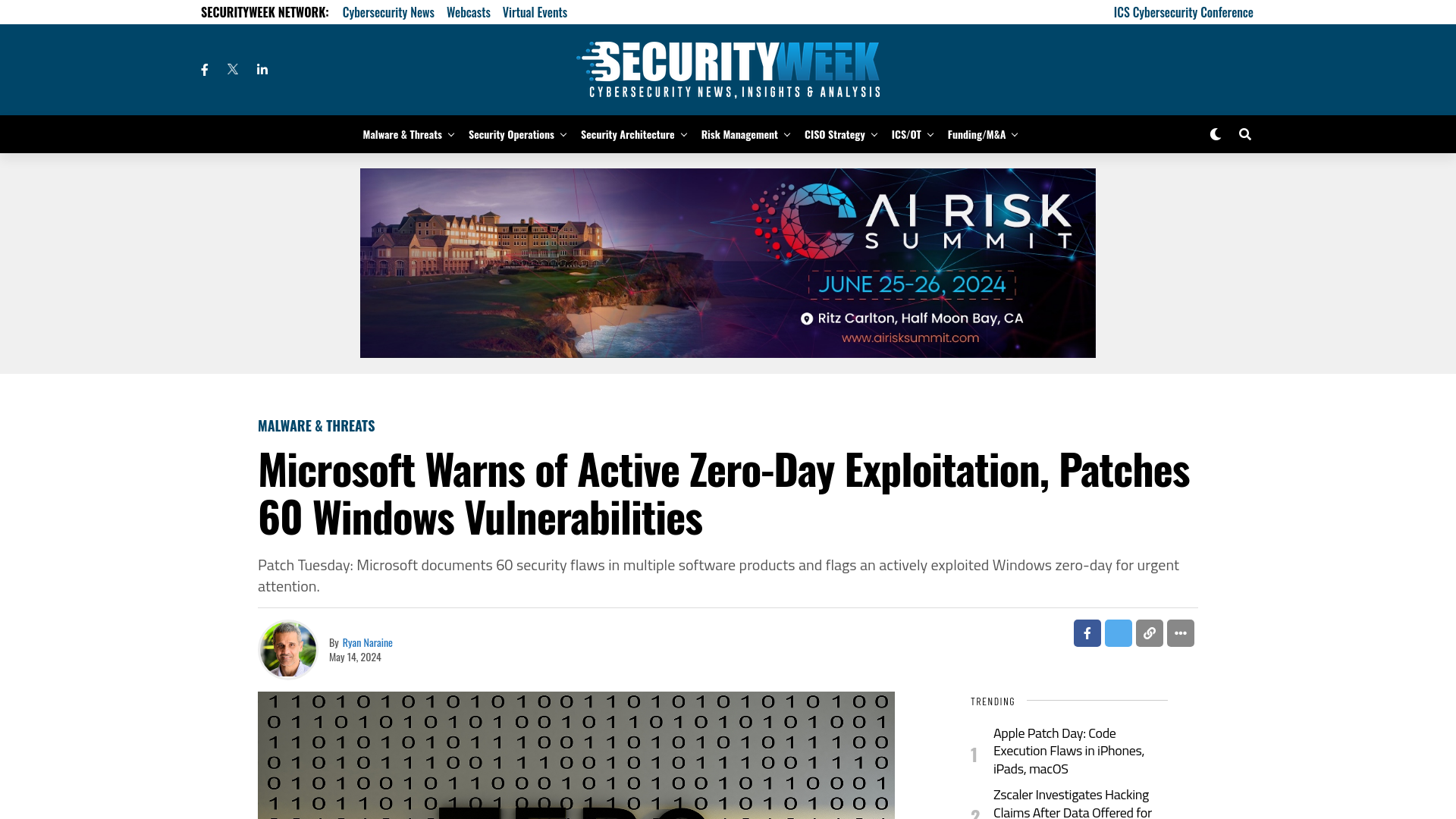 Microsoft Warns of Active Zero-Day Exploitation, Patches 60 Windows Vulnerabilities - SecurityWeek