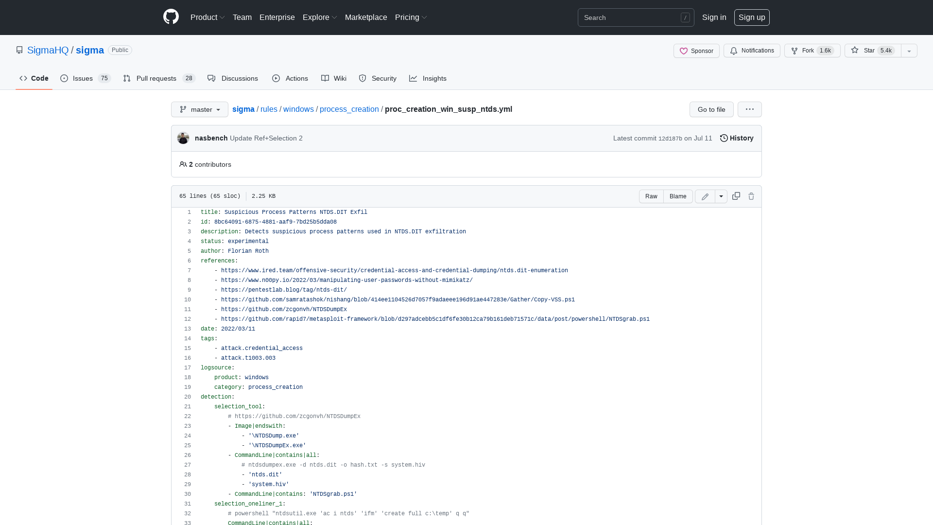 sigma/proc_creation_win_susp_ntds.yml at master · SigmaHQ/sigma · GitHub