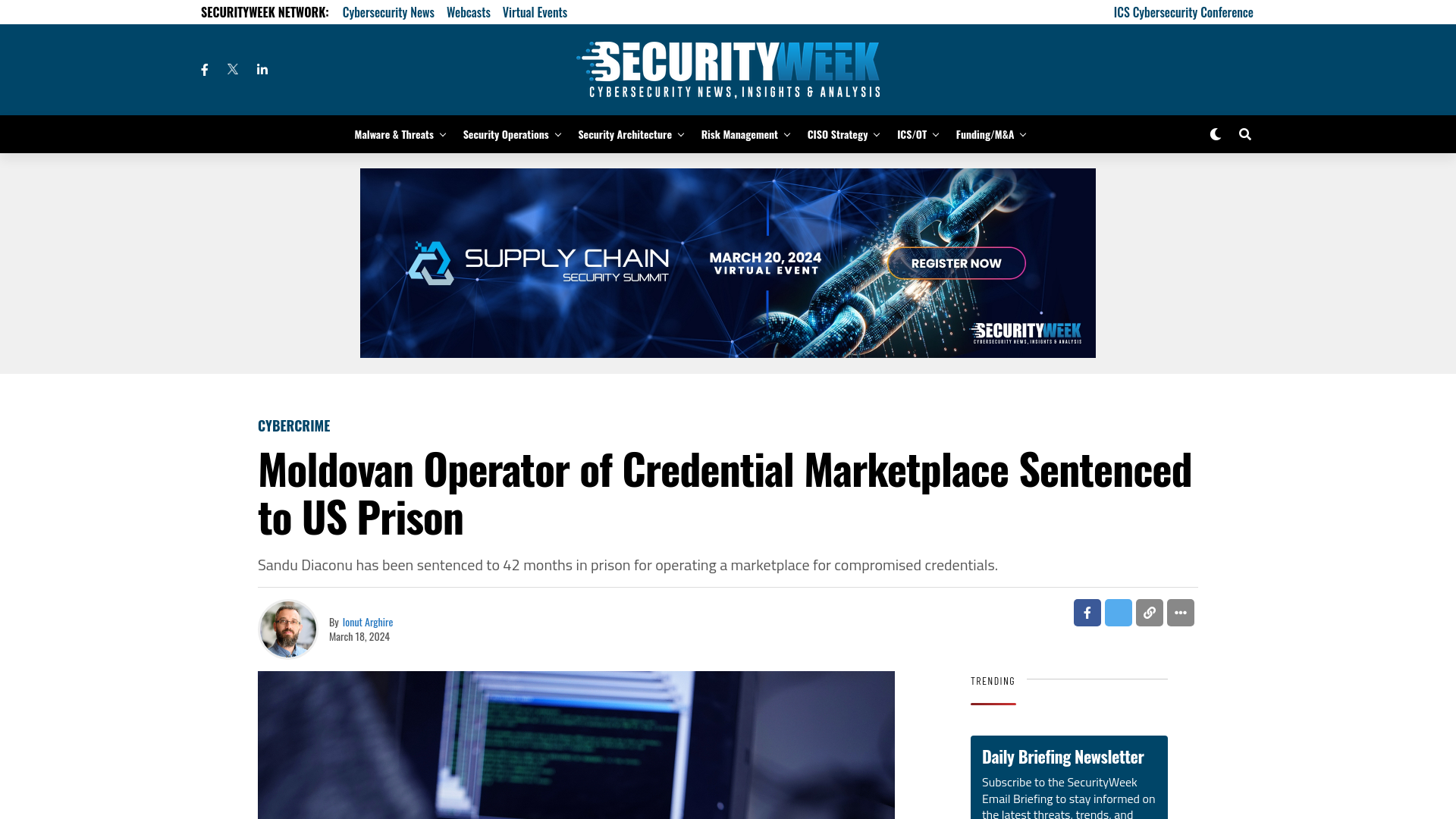 Moldovan Operator of Credential Marketplace Sentenced to US Prison - SecurityWeek