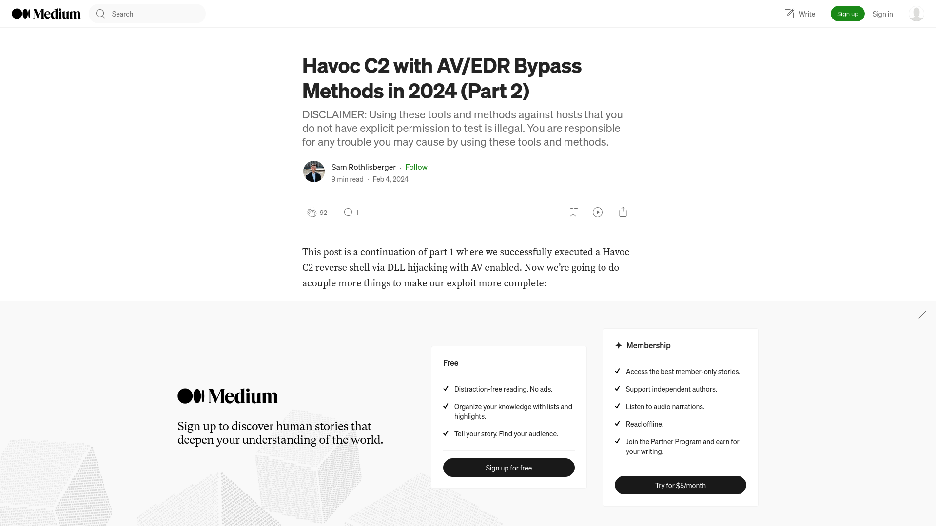 Havoc C2 with AV/EDR Bypass Methods in 2024 (Part 2) | by Sam Rothlisberger | Medium