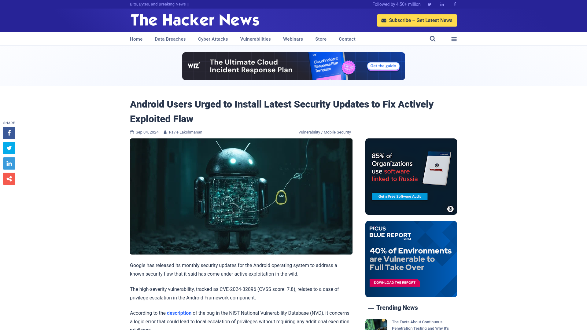 Android Users Urged to Install Latest Security Updates to Fix Actively Exploited Flaw