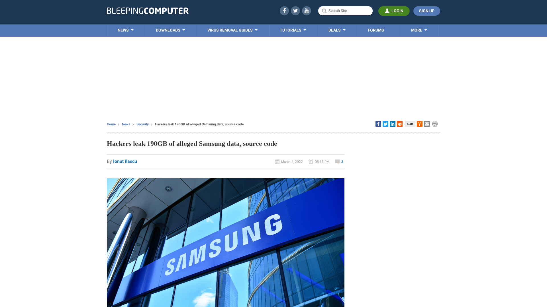 Hackers leak 190GB of alleged Samsung data, source code