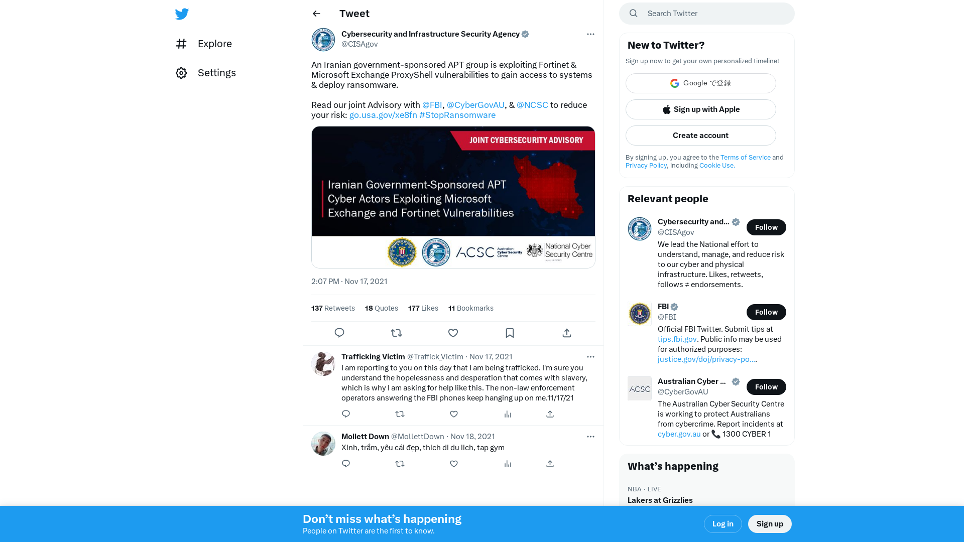 Cybersecurity and Infrastructure Security Agency on Twitter: "An Iranian government-sponsored APT group is exploiting Fortinet &amp; Microsoft Exchange ProxyShell vulnerabilities to gain access to systems &amp; deploy ransomware. Read our joint Advisory with @FBI, @CyberGovAU, &amp; @NCSC to reduce your risk: https://t.co/W96k2p4W9S #StopRansomware https://t.co/tq0ZjdkY9i" / Twitter