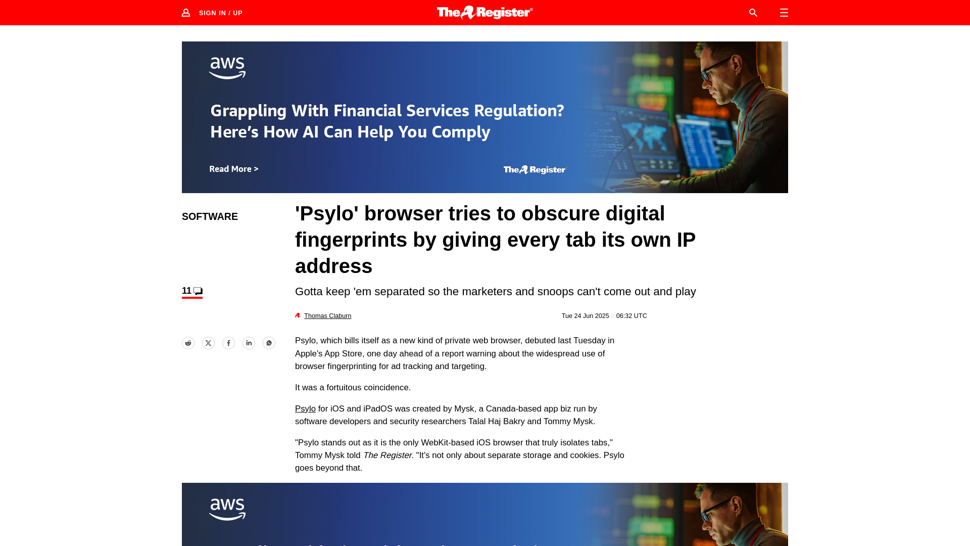 'Psylo browser' takes aim at digital fingerprinting • The Register
