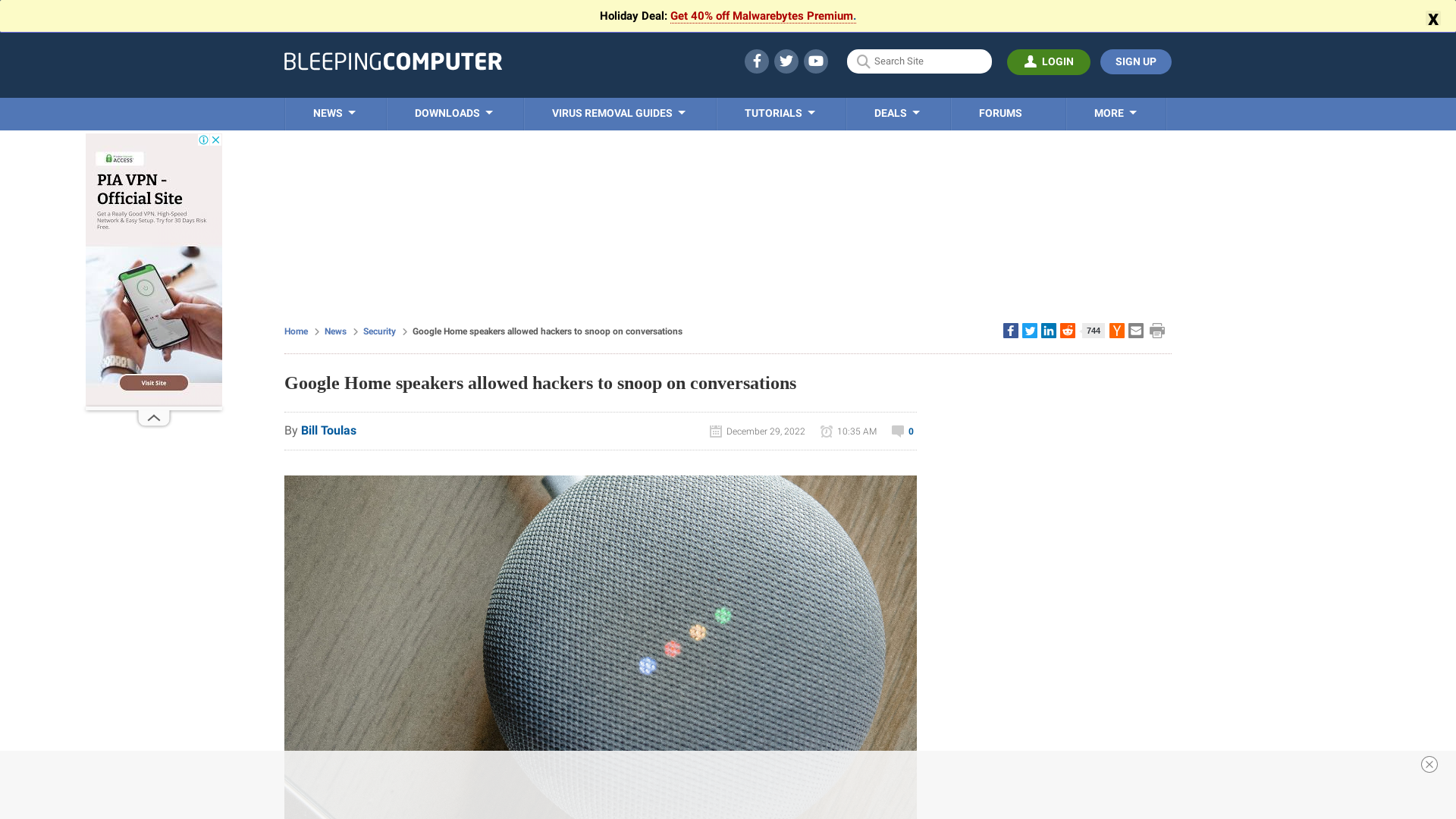 Google Home speakers allowed hackers to snoop on conversations