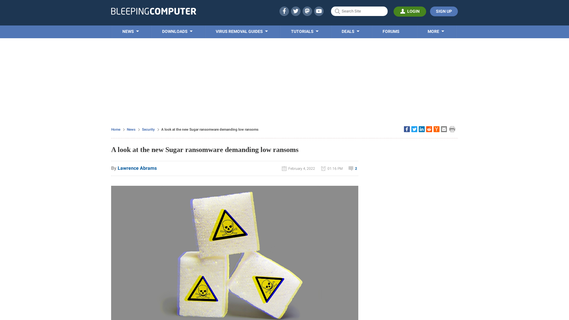 A look at the new Sugar ransomware demanding low ransoms