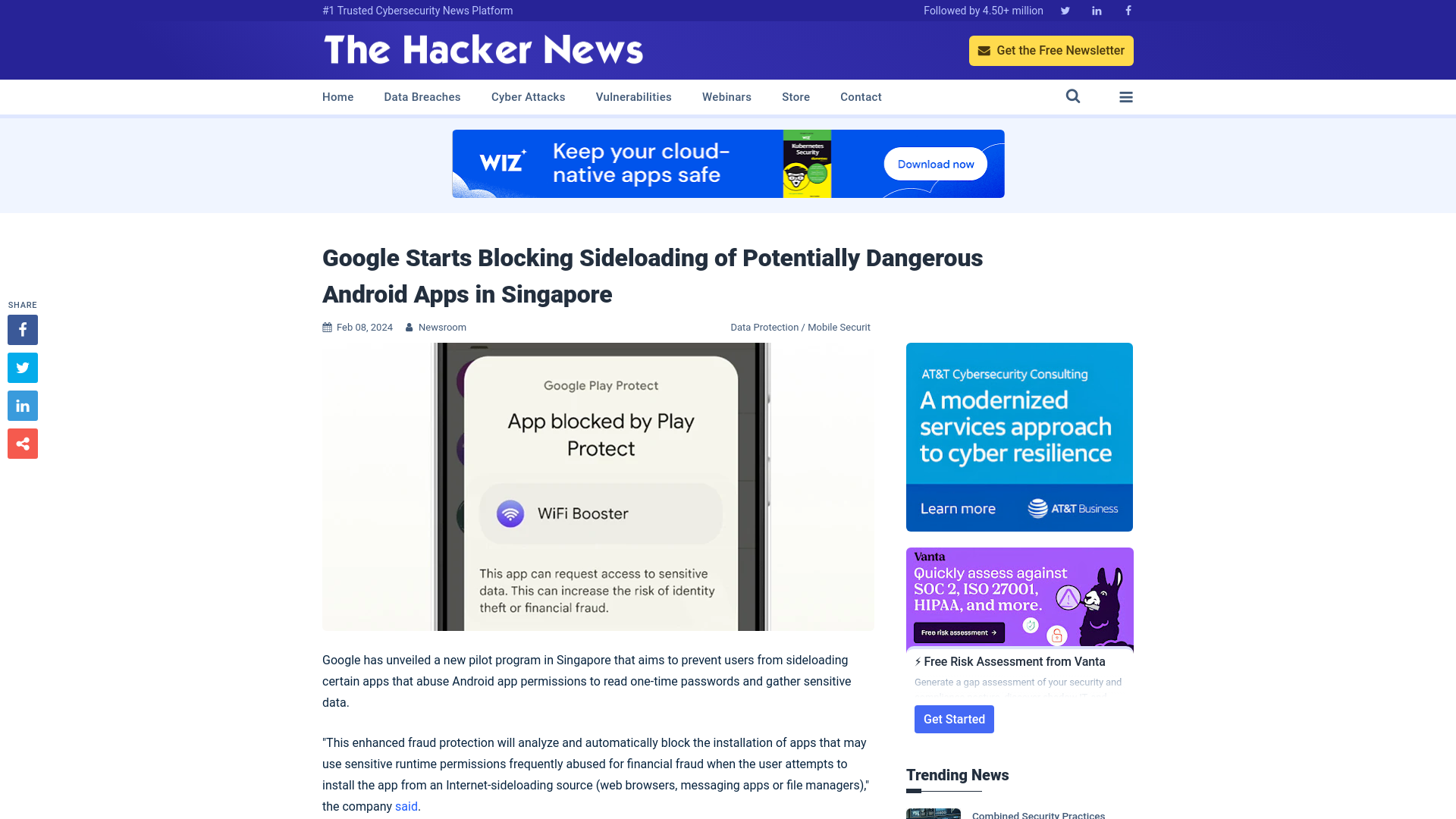 Google Starts Blocking Sideloading of Potentially Dangerous Android Apps in Singapore