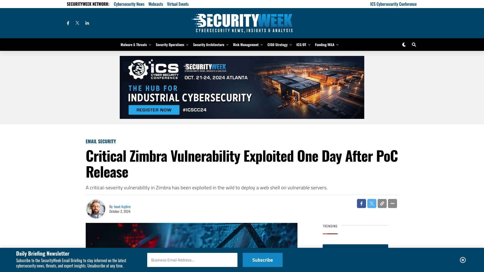 Critical Zimbra Vulnerability Exploited One Day After PoC Release - SecurityWeek