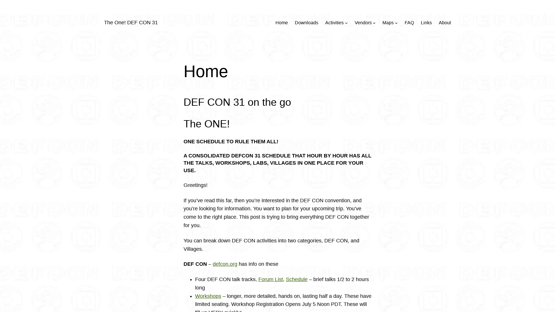 The One! DEF CON 31 – The One! for DEF CON 31, all info, one place.