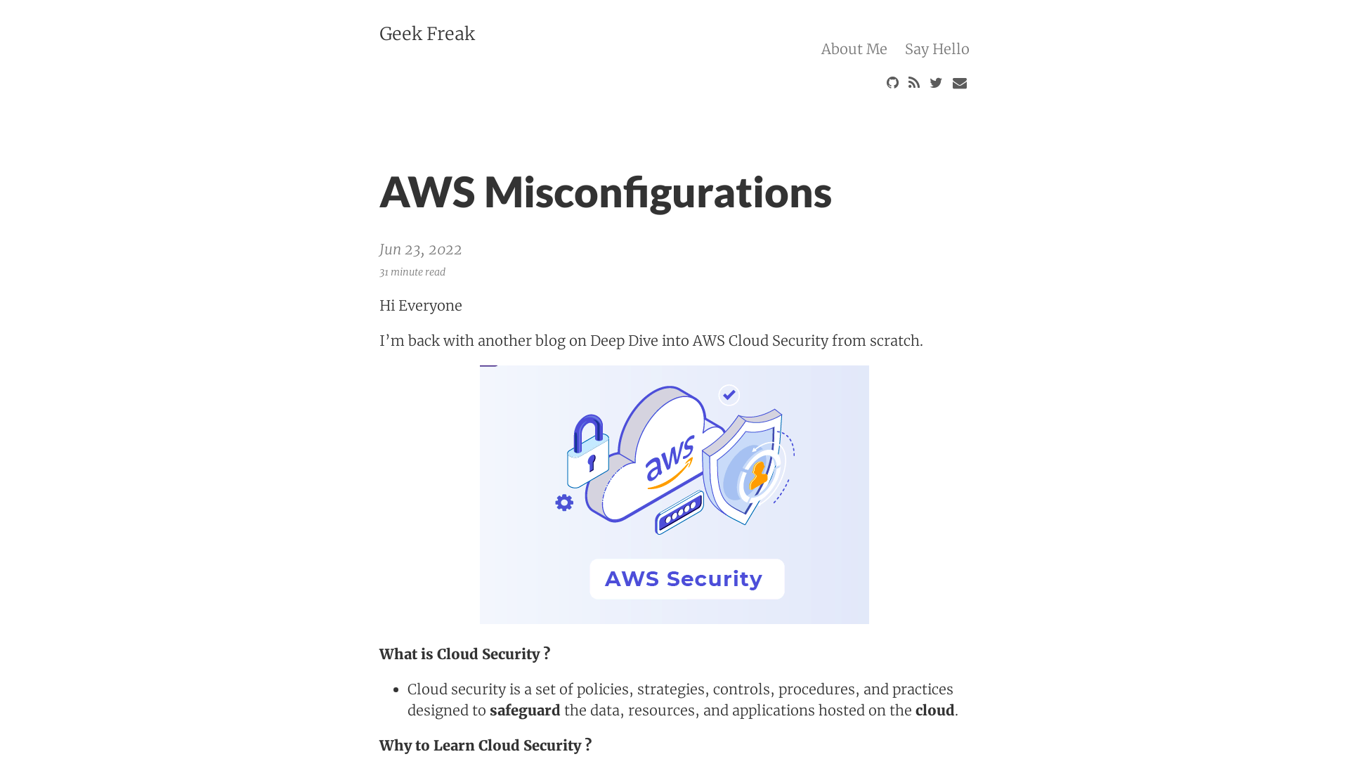 AWS Misconfigurations – Geek Freak