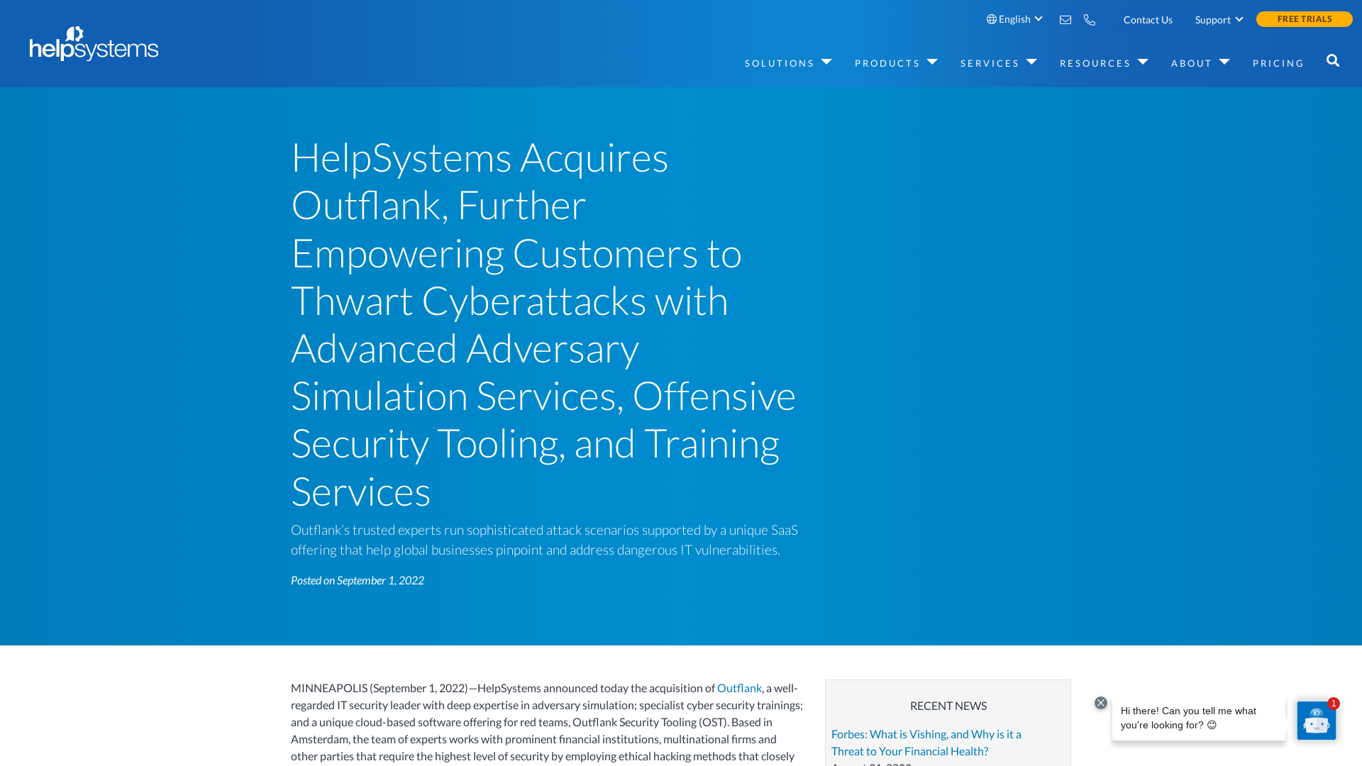 HelpSystems Acquires Outflank| Press Release
