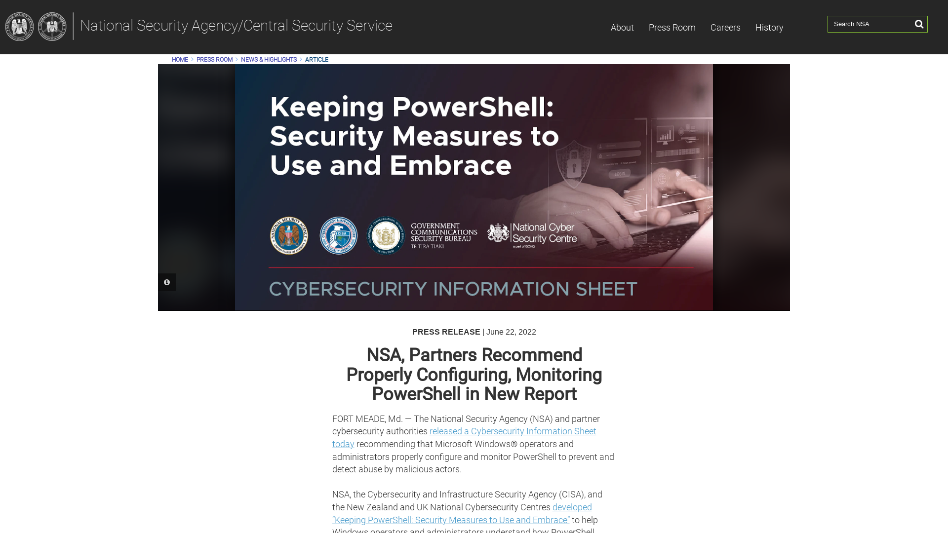 NSA, Partners Recommend Properly Configuring, Monitoring PowerShell in New Report > National Security Agency/Central Security Service > Article